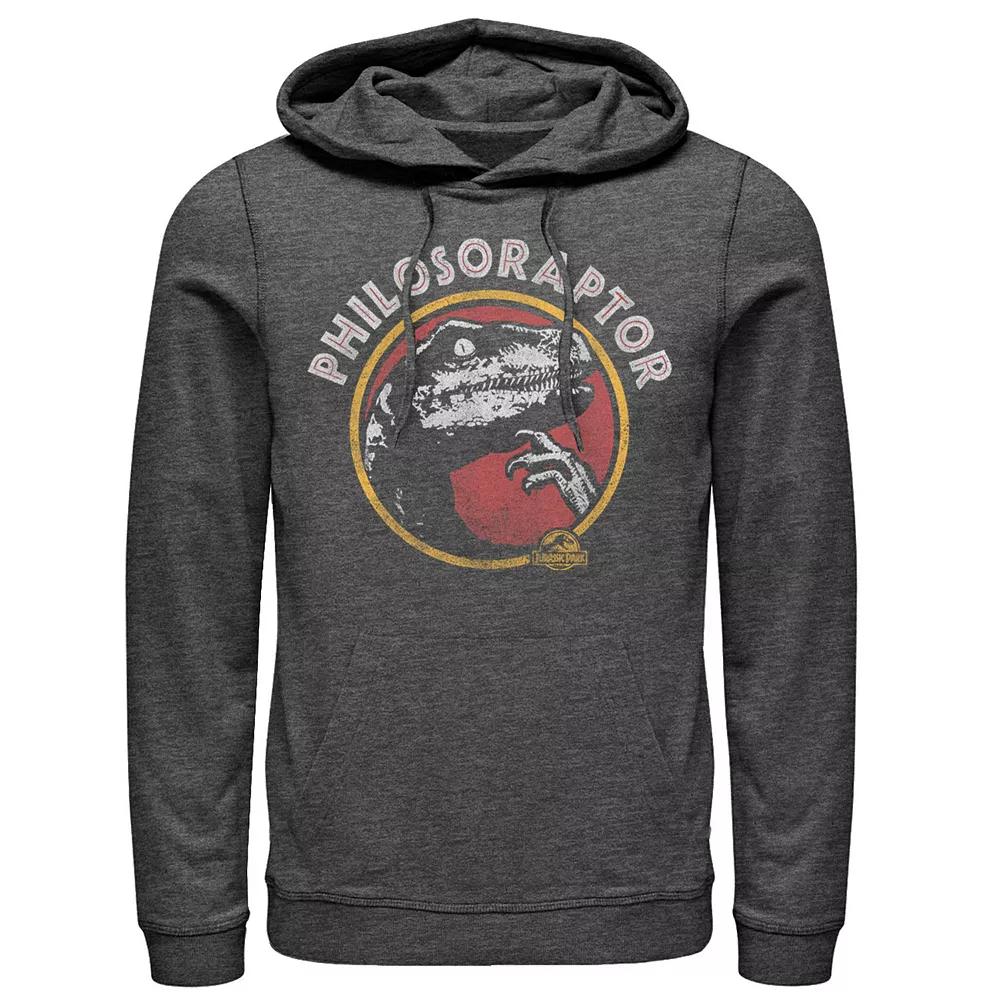 Men's Jurassic Park T-Rex Distressed Retro Logo Hoodie,  Product Image