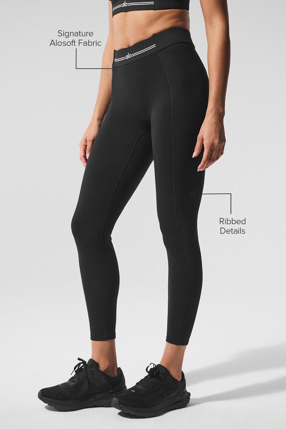 Alosoft High-Waist 7/8 Relay Legging - Black/White Product Image