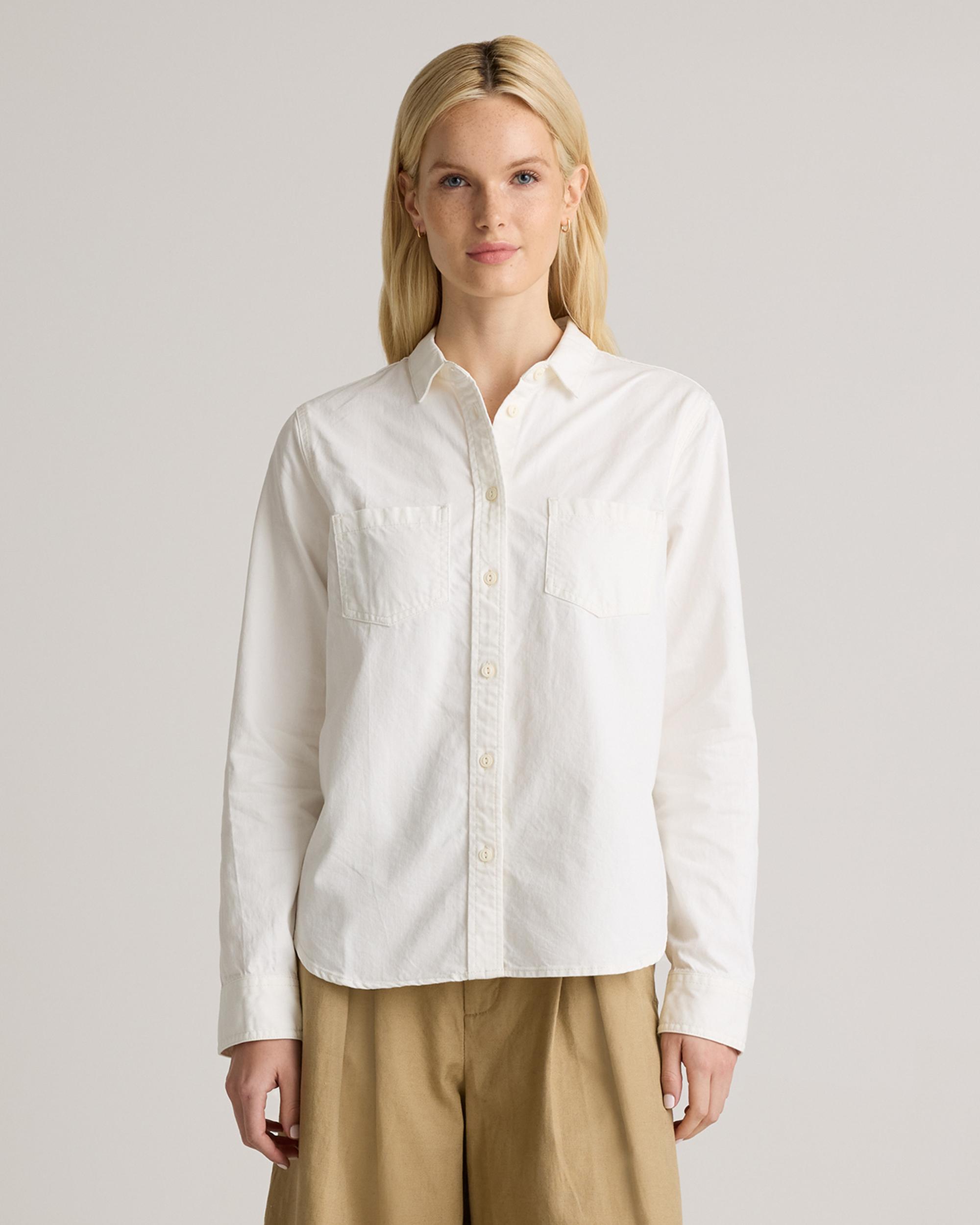 Quince | Women's Distressed Denim Shirt Cotton Product Image