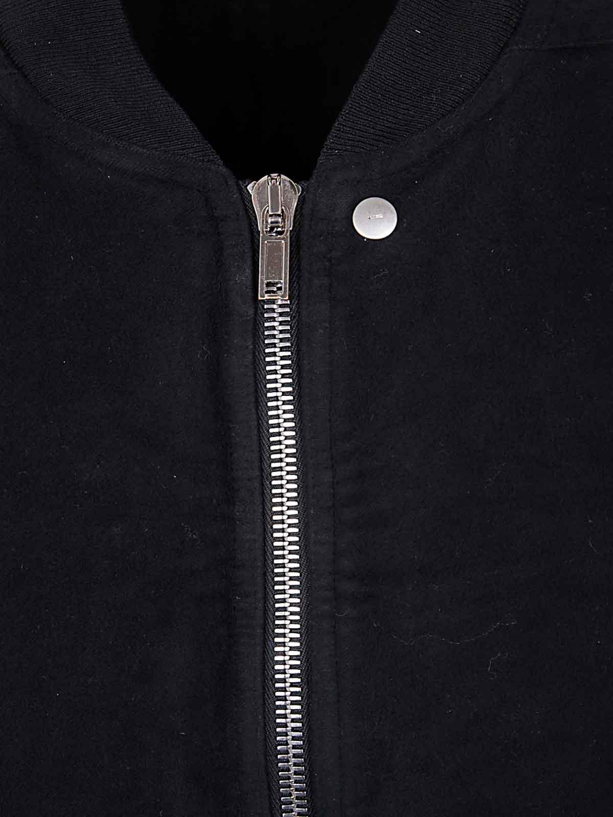 RICK OWENS Black Hollywood Jumbo Flight Bomber Jacket In 09 Black Product Image