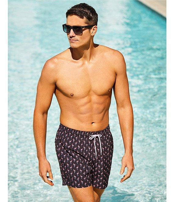 Caribbean Mini Flamingo 5#double; Cabana Swim Trunks Product Image