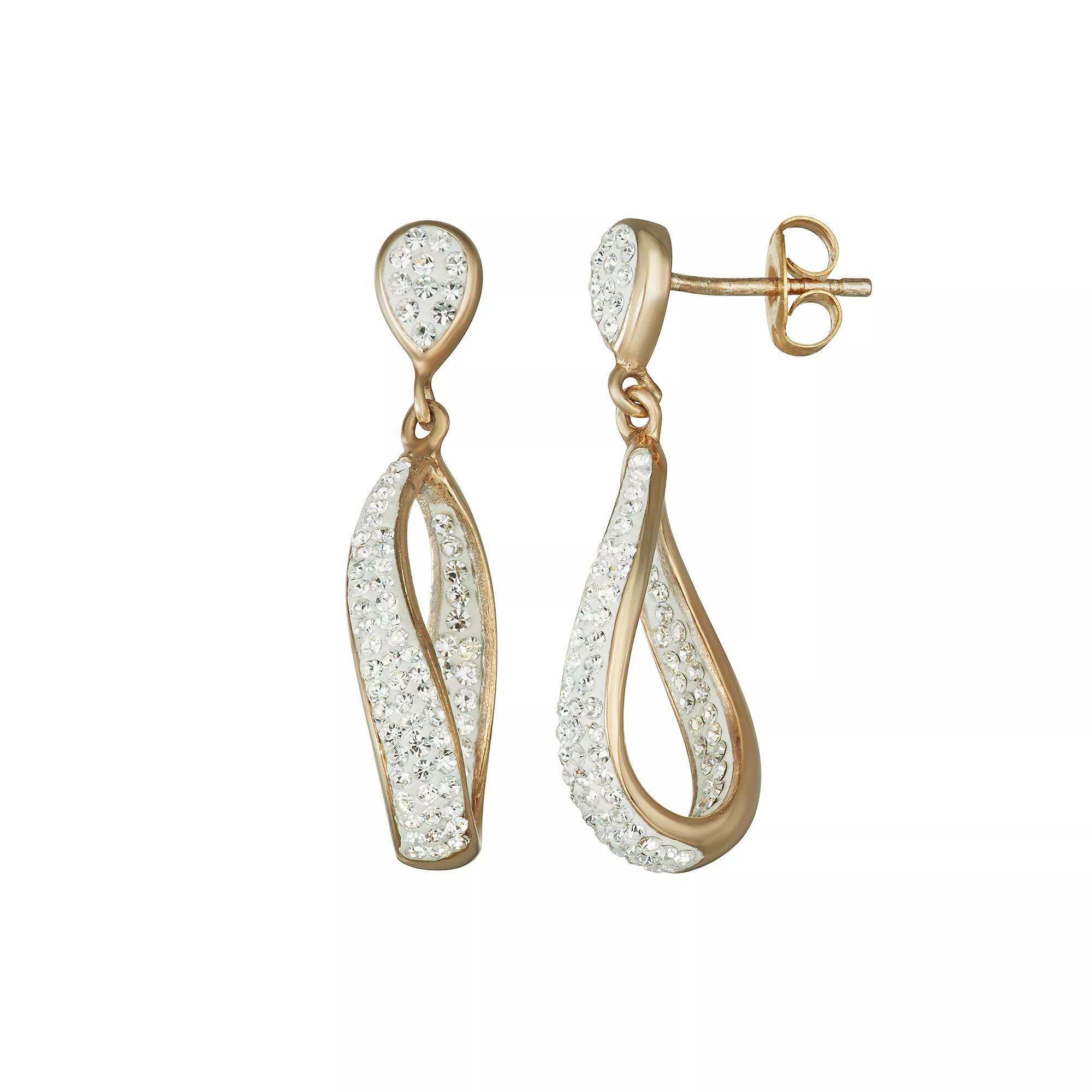 Chrystina Crystal Dangle Drop Earrings, Women's, Gold Tone Product Image