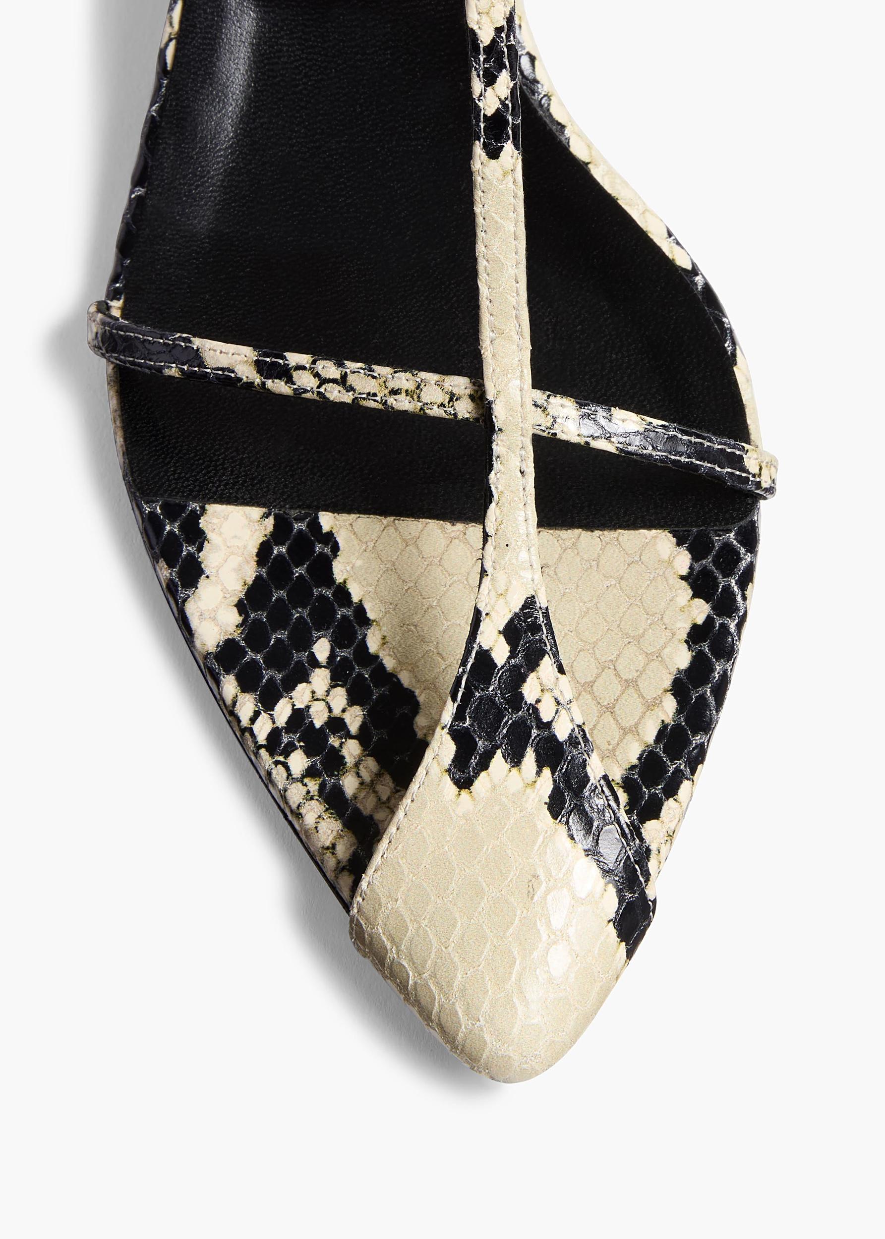 Bella Sandal in Natural Python-Embossed Leather Product Image