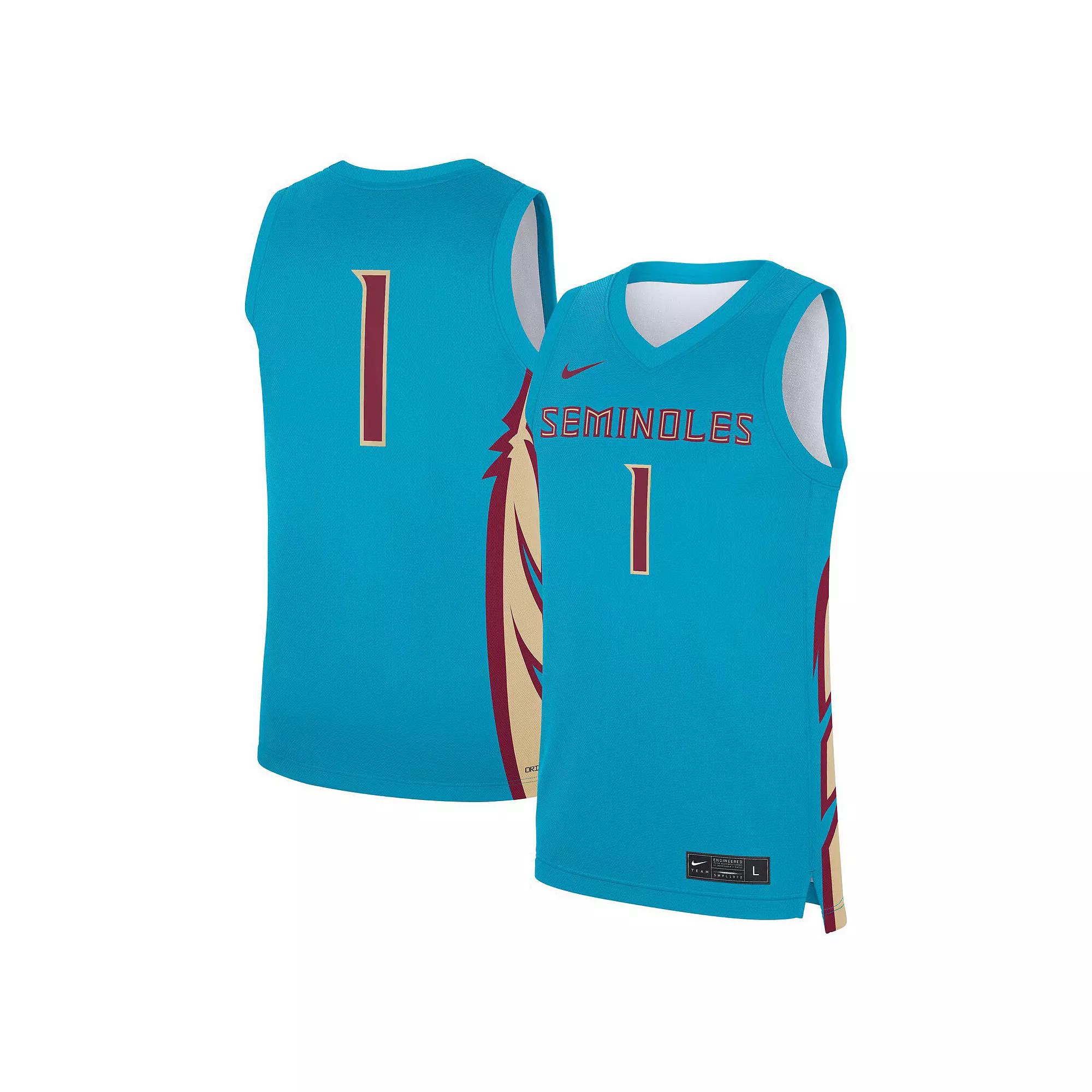 Men's Nike #1 Turquoise Florida State Seminoles Alternate Replica Jersey,  Product Image