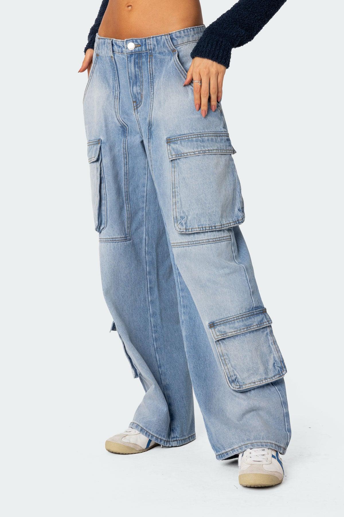 Tara Low Rise Baggy Cargo Jeans Product Image