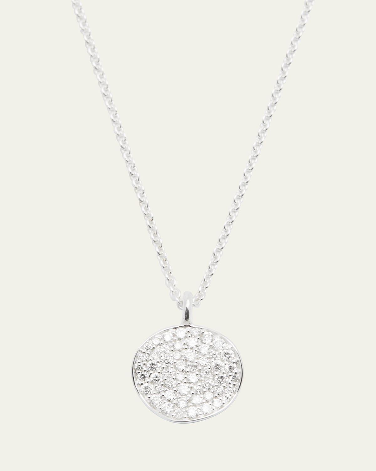 Small Flower Pendant Necklace in Sterling Silver with Diamonds Product Image