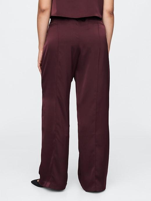 Mid Rise Recycled Satin Seamed Pants Product Image