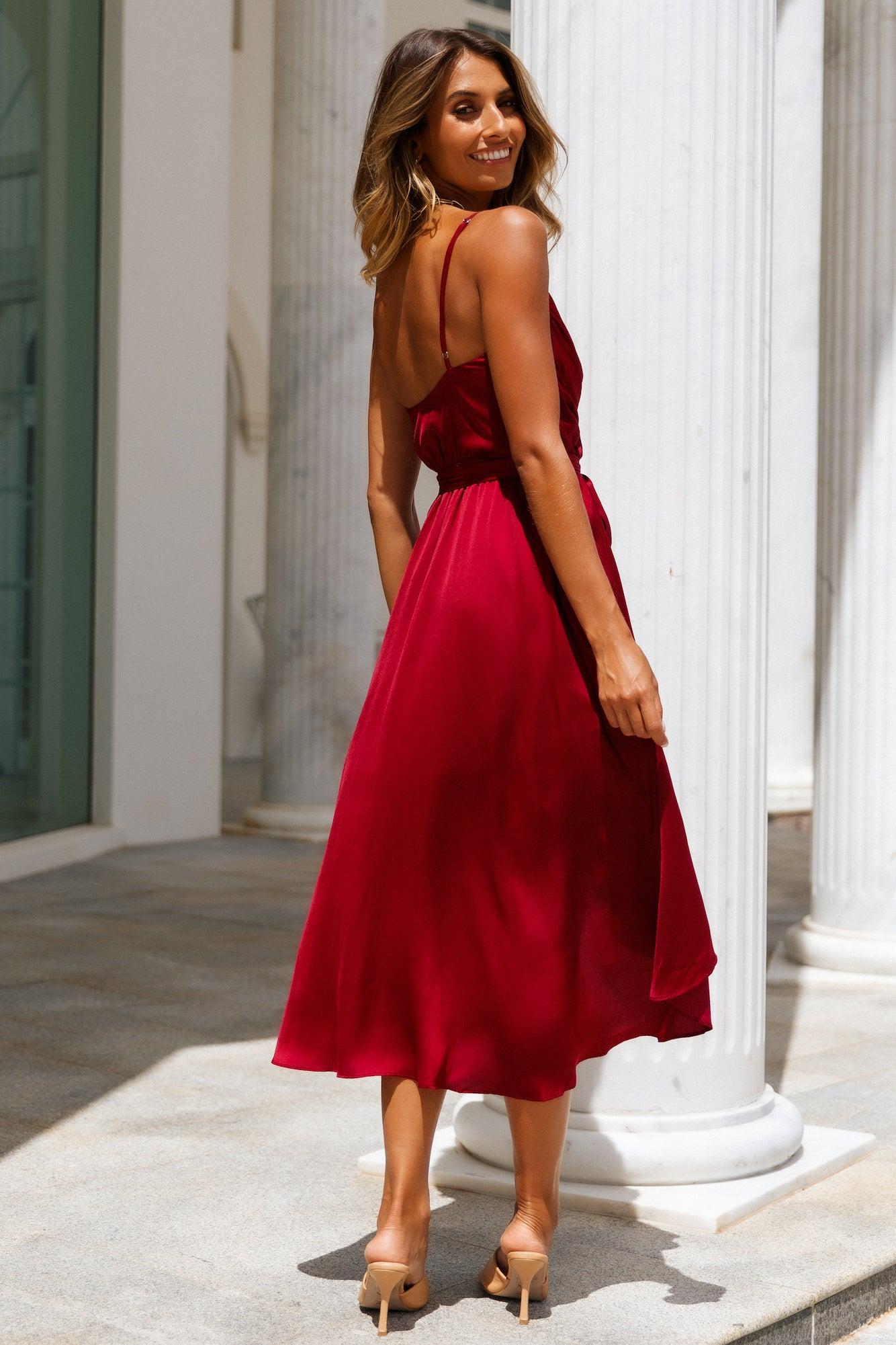 Fuel To My Fire Midi Dress Wine Product Image