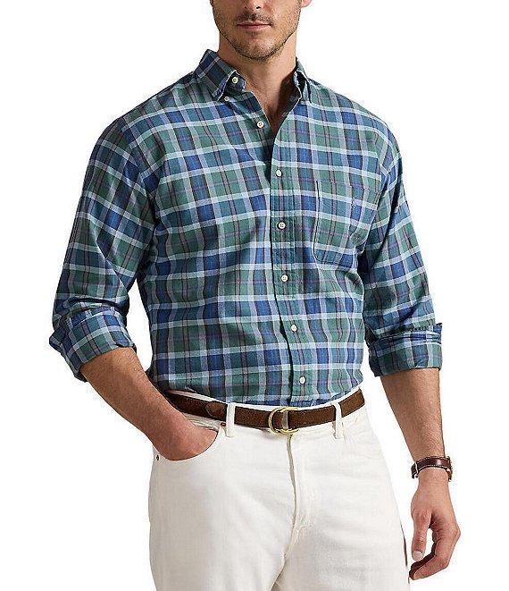 Polo Ralph Lauren Big & Tall Classic Fit Multi Plaid Oxford Long Sleeve Woven Shirt Product Image