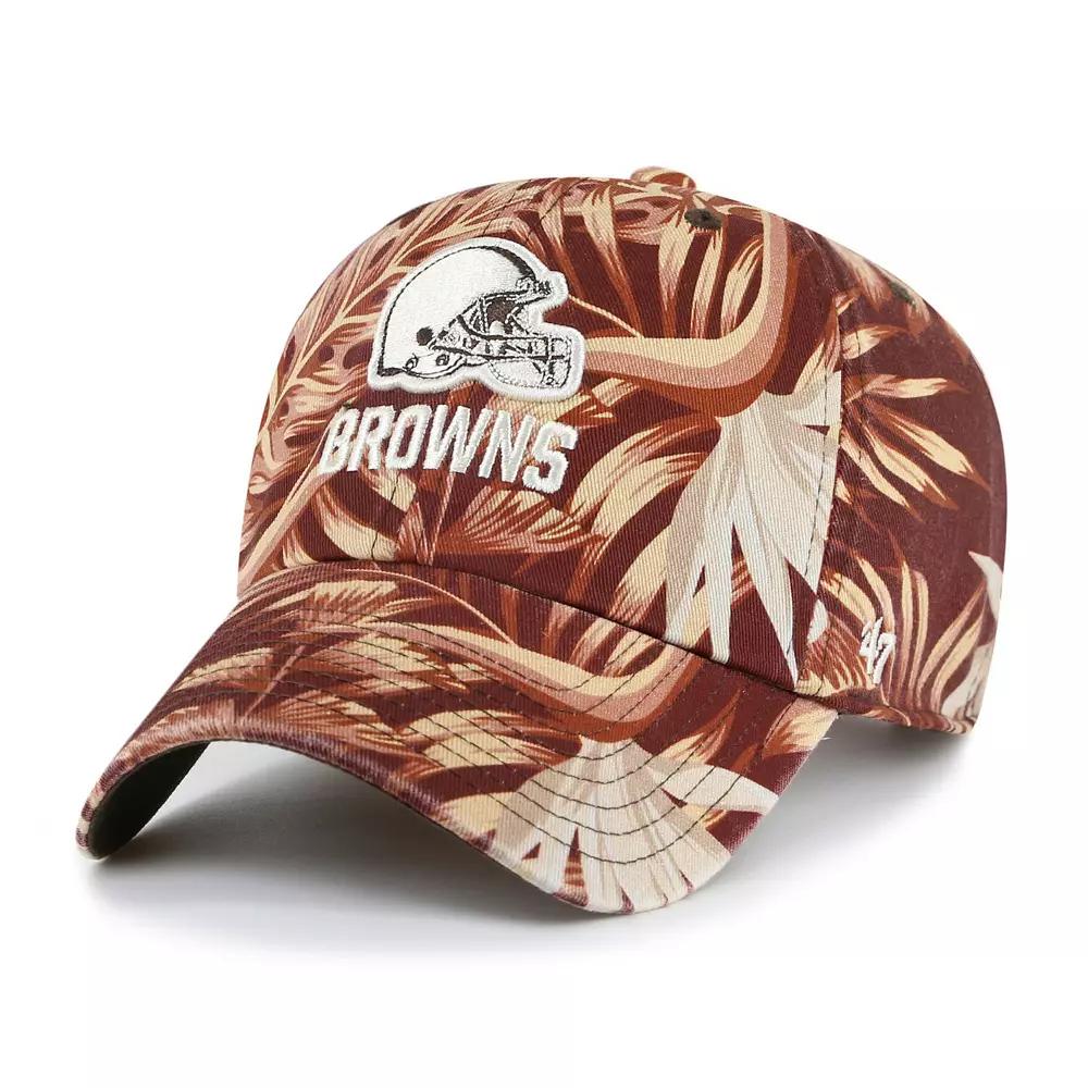 Men's '47 Brown Cleveland Browns Tropicalia Clean Up Adjustable Hat Product Image
