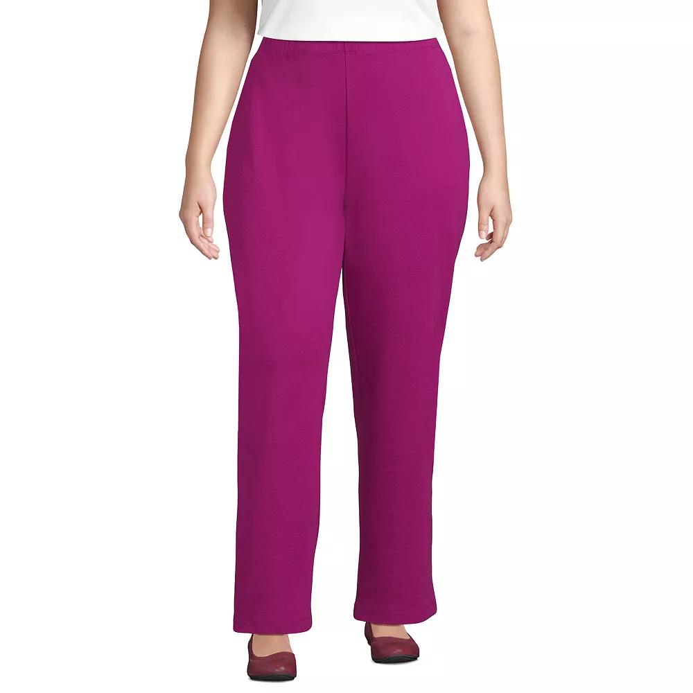 Plus Size Lands' End Sport Knit High-Waist Pull-On Pants, Women's, Size: 3XL, Dark Grey Product Image