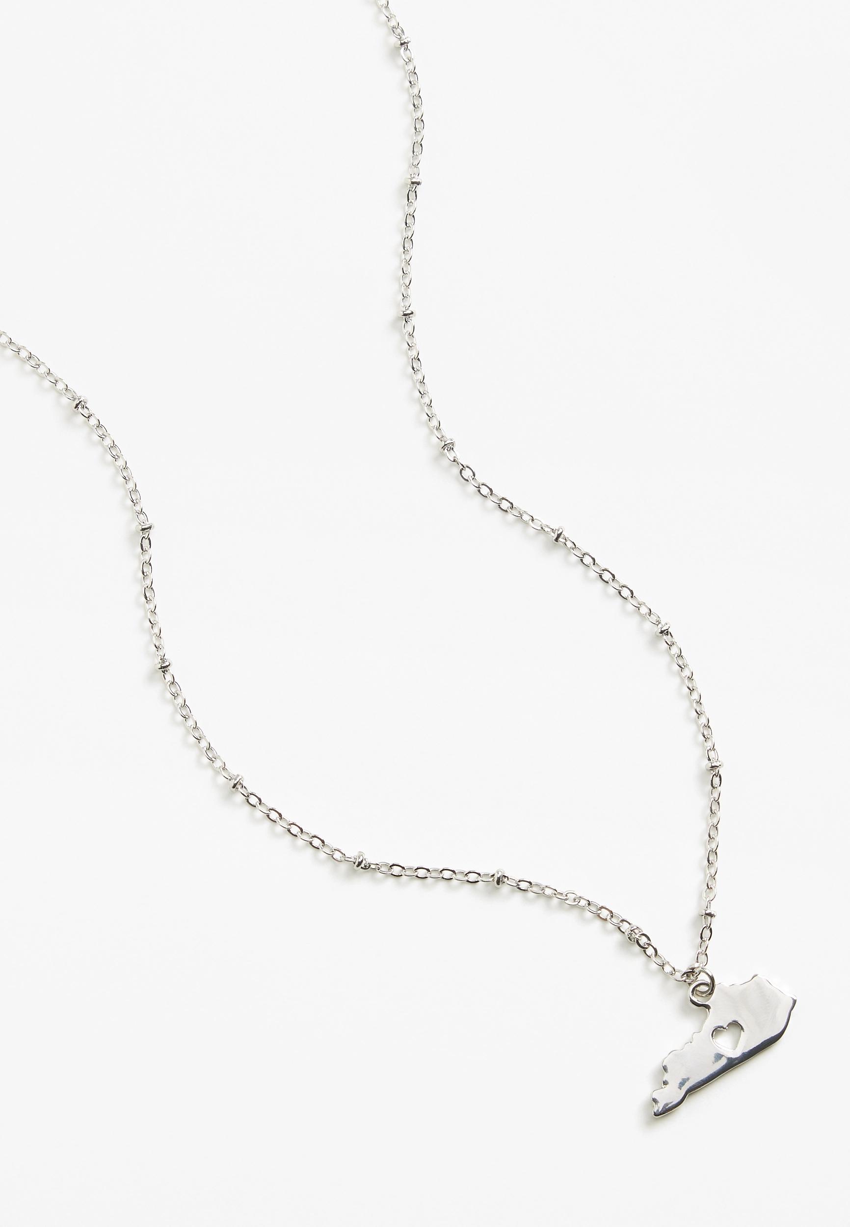 Maurices Womens Dainty Silver State Necklace Product Image