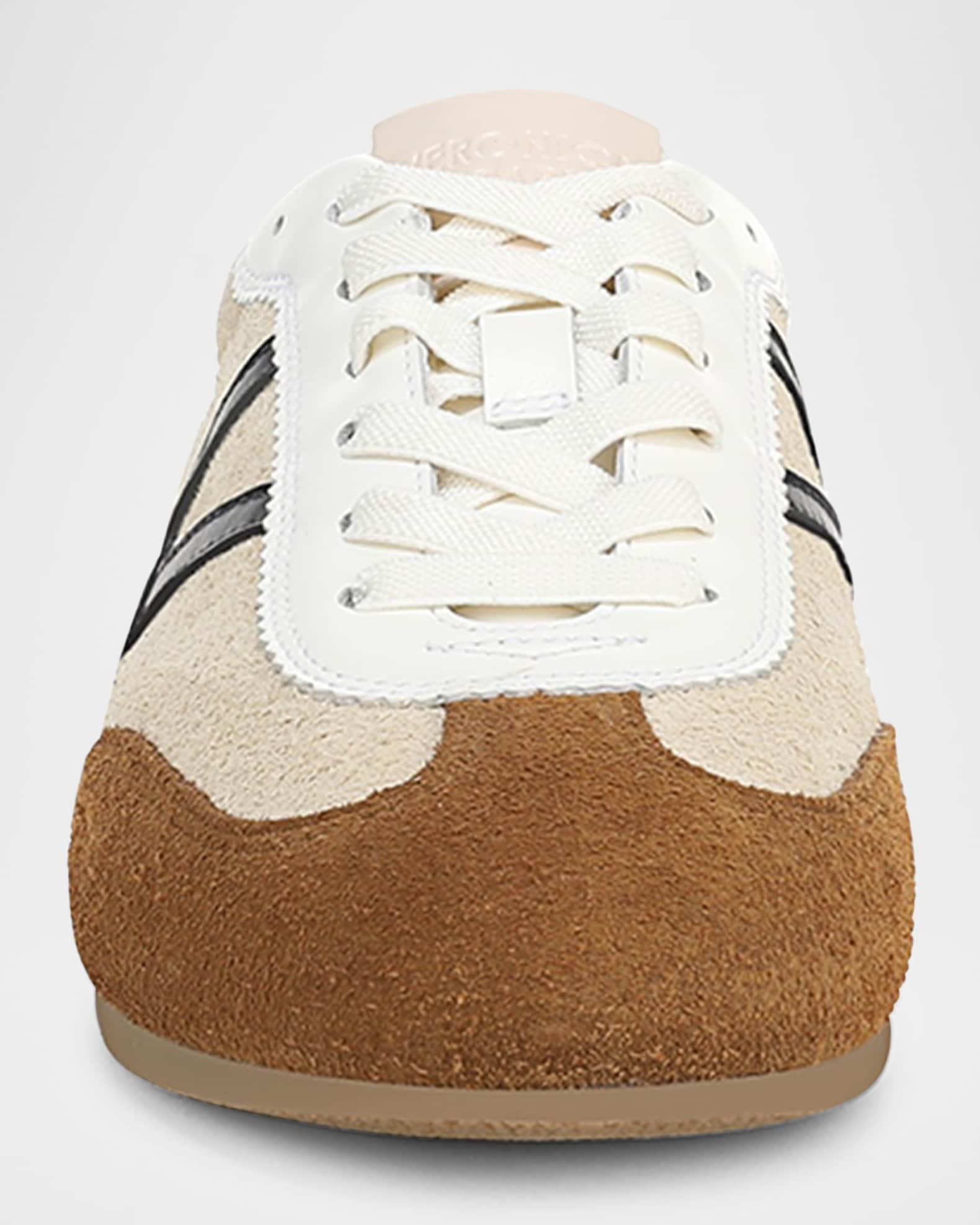 Riviera Mixed Leather Slim Trainer Sneakers  Product Image