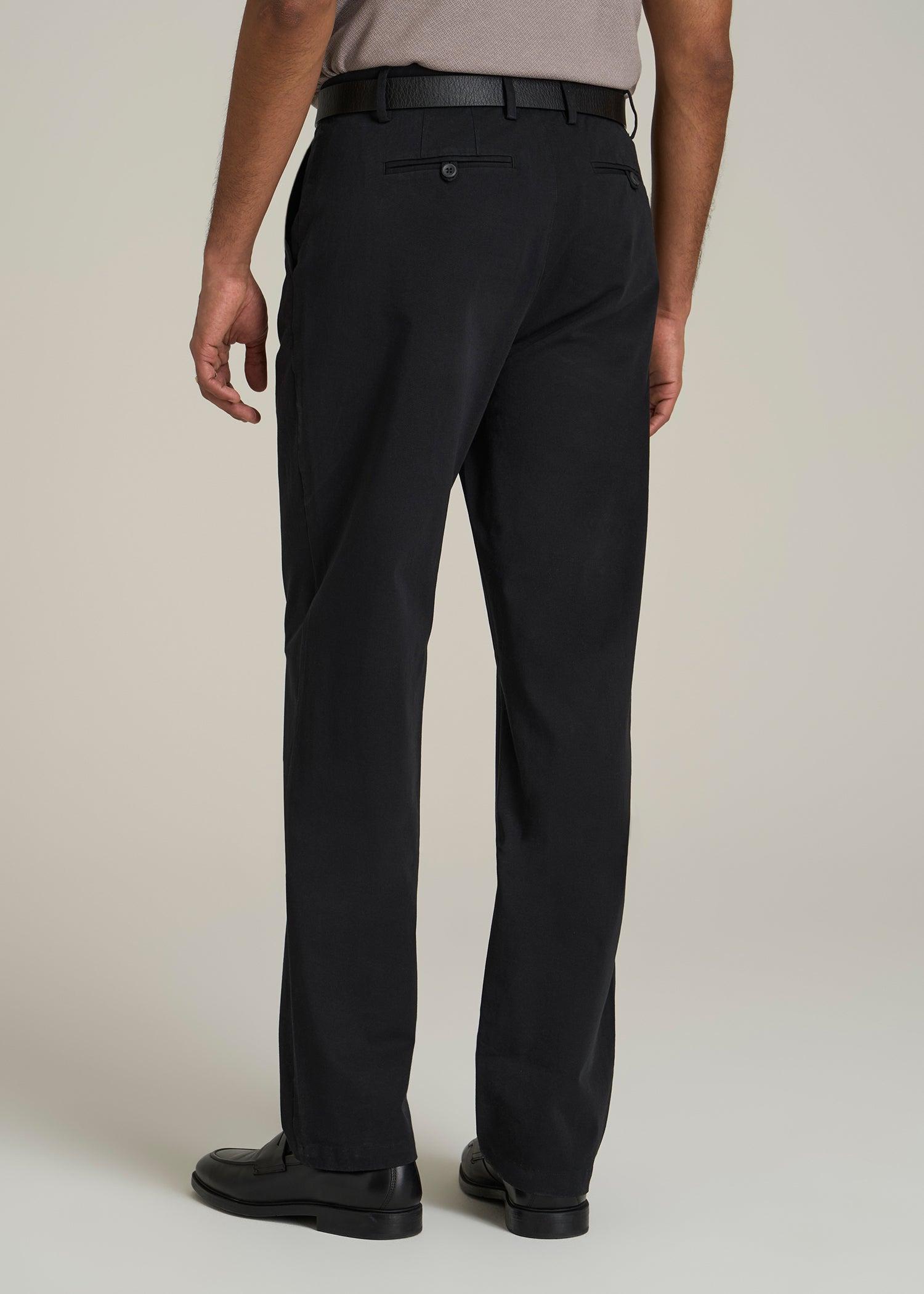 4 Way Stretch Commuter RELAXED Chino Pants for Tall Men in Black Male Product Image