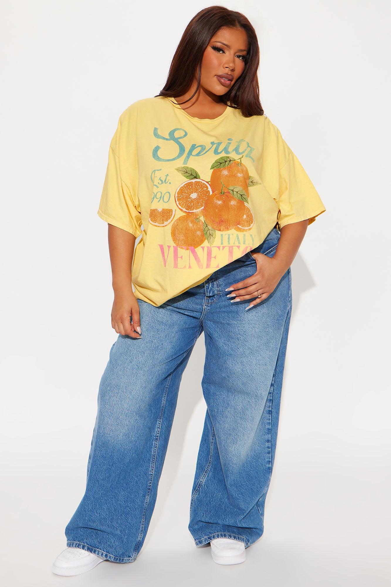 Veneto Spritz Summer Washed Oversized Tee - Yellow Product Image