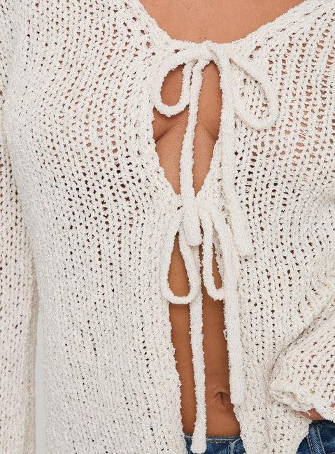 Swain Knit Cardigan Cream Product Image