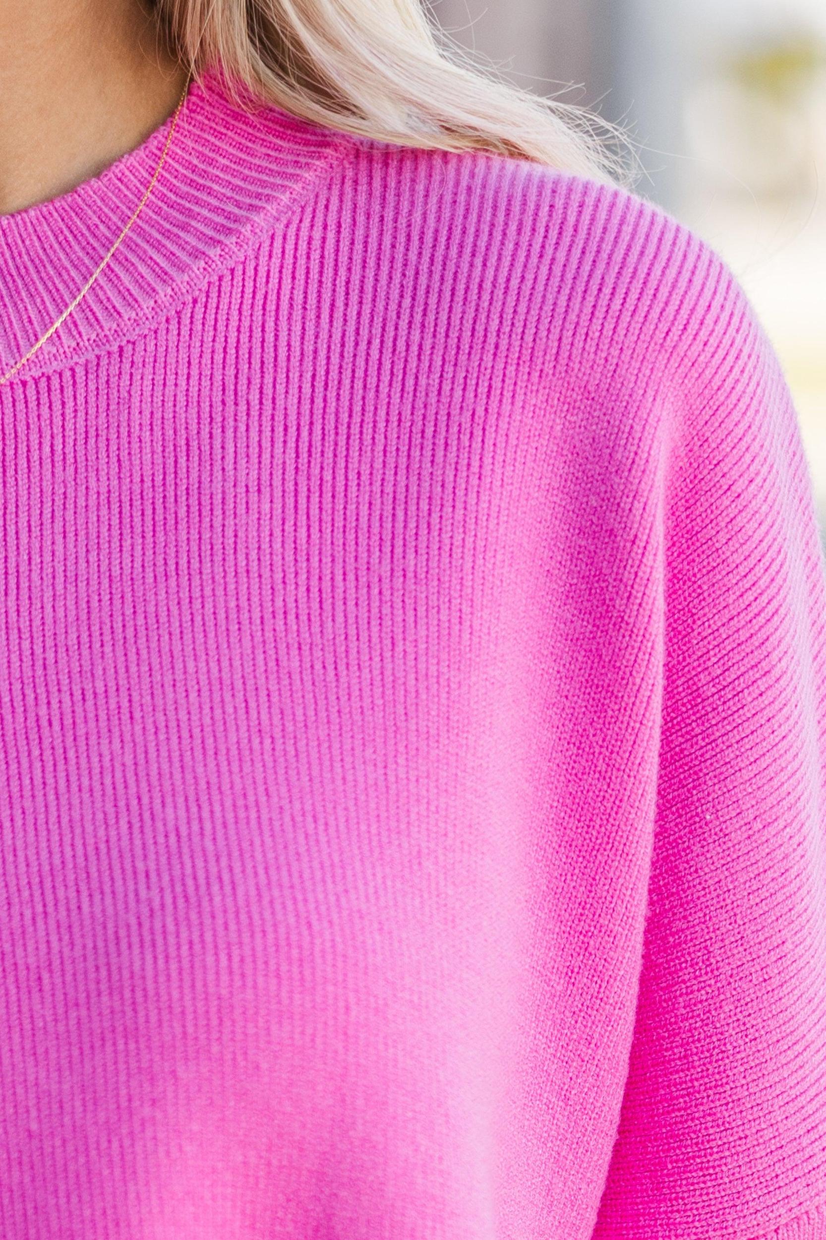 Perfectly You Candy Pink Mock Neck Sweater Female Product Image