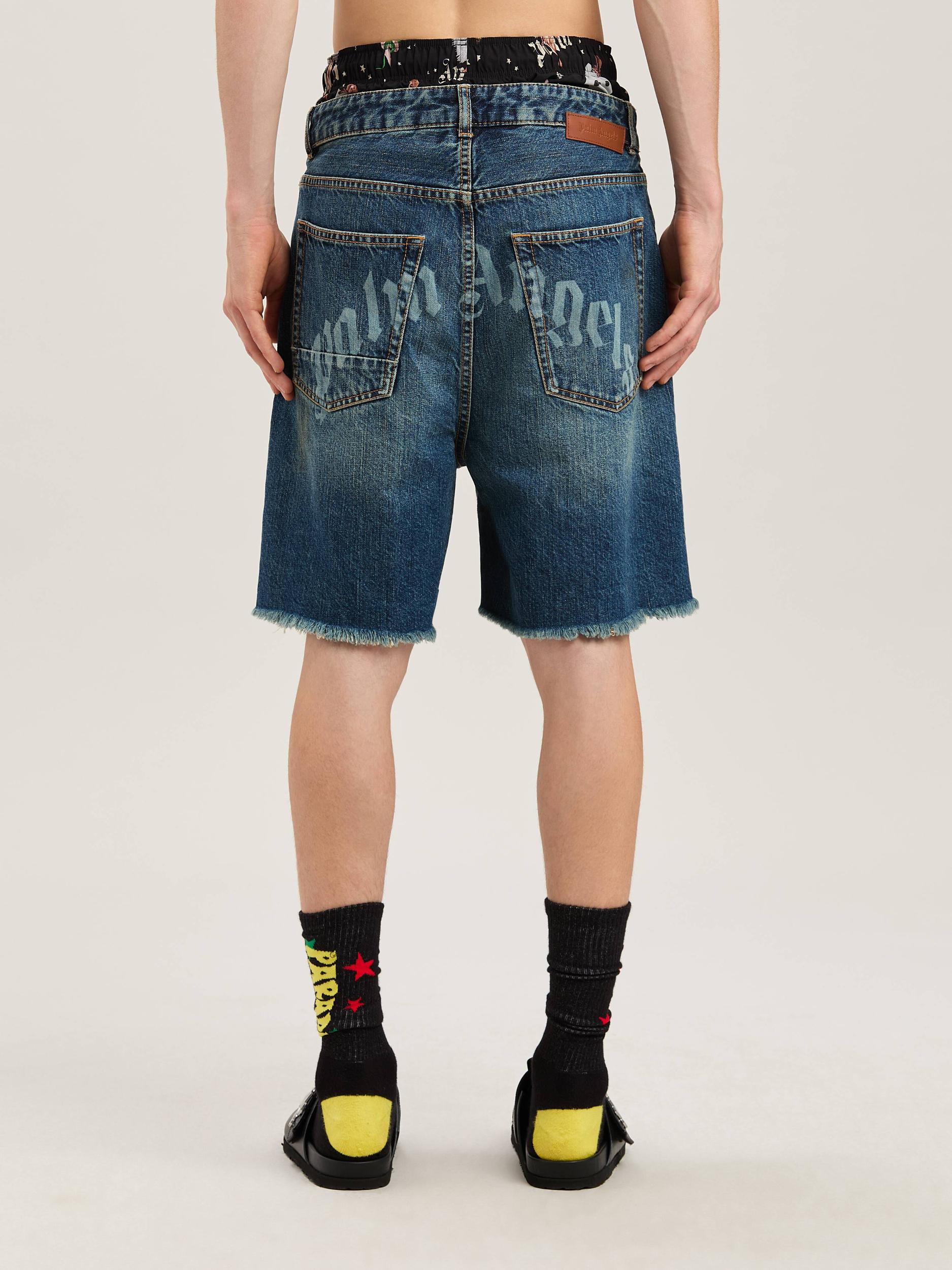 CURVED LOGO DENIM SHORTS BLUE - LIGHT BL Product Image
