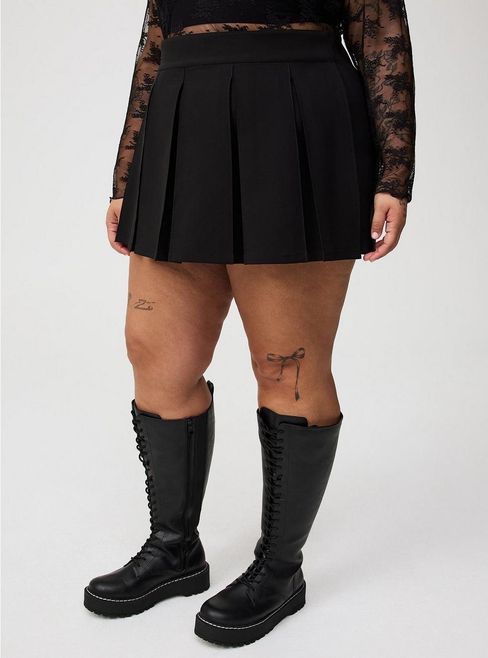 High-Rise Box-Pleat Skort Product Image