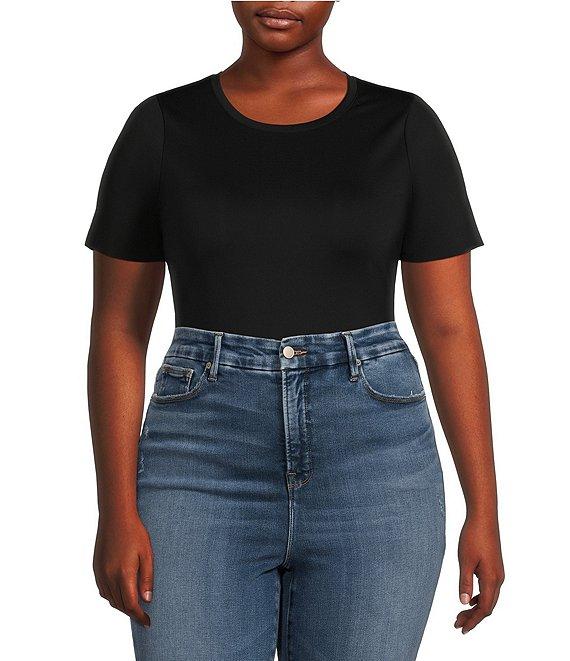 Good American Plus Size Sculpting Crewneck Short Sleeve Tee Bodysuit Product Image