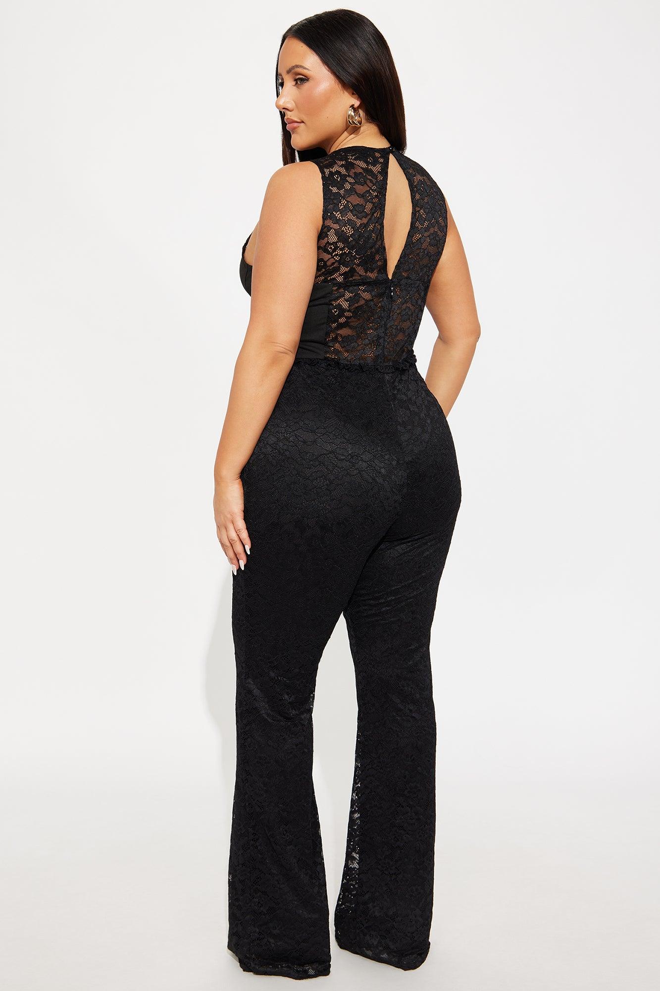 Lamaria Flare Lace Jumpsuit - Black Female Product Image