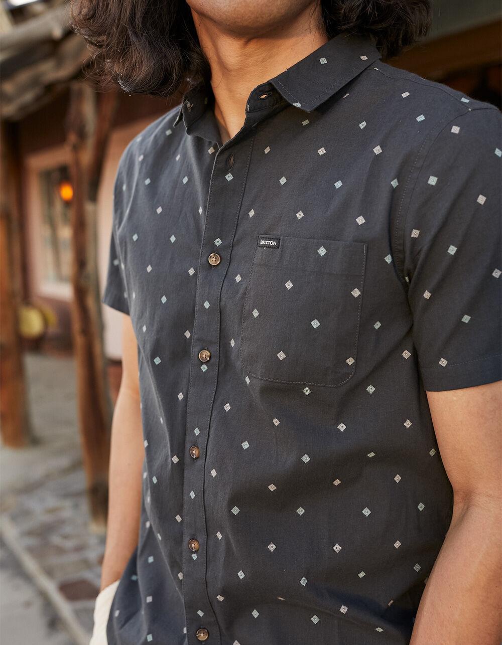 BRIXTON Charter Print Mens Button Up Shirt - BLACK Product Image