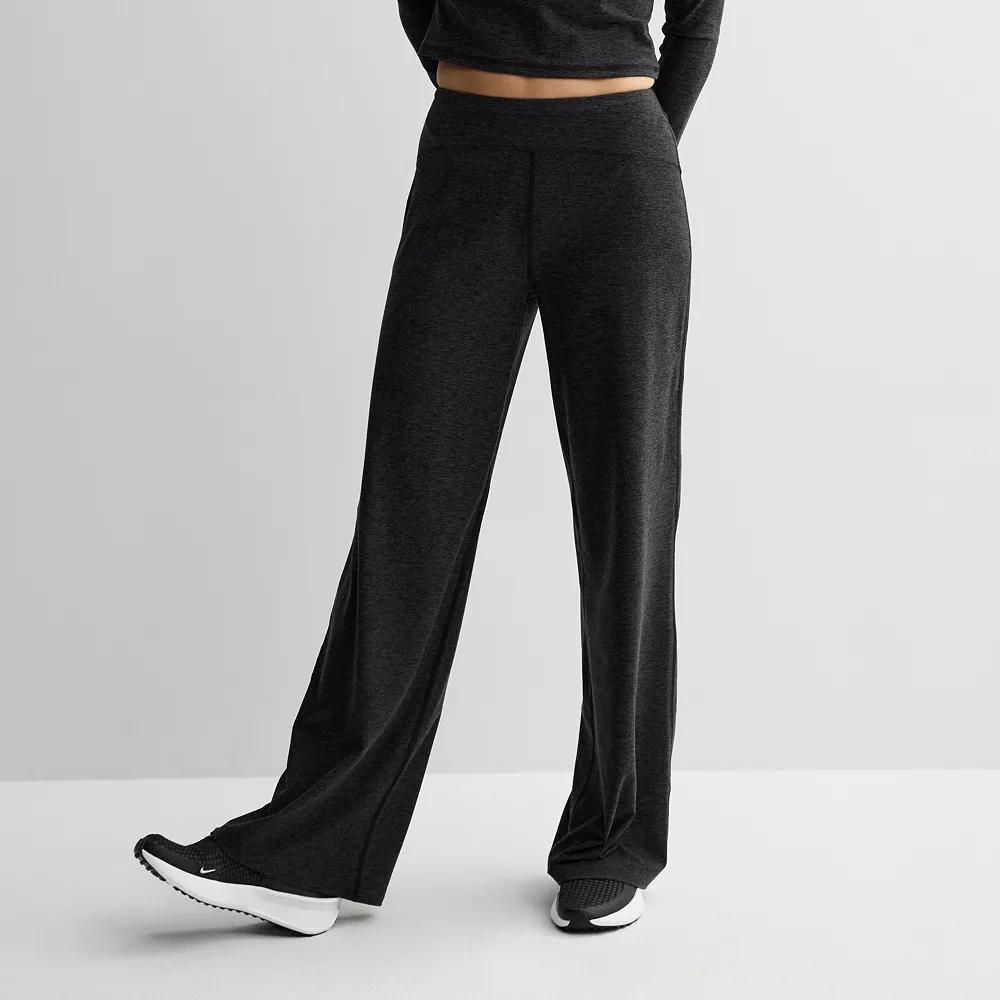 Women's FLX Brushed Performance Wide Leg Pants, Size: Large, Mineral Black Product Image