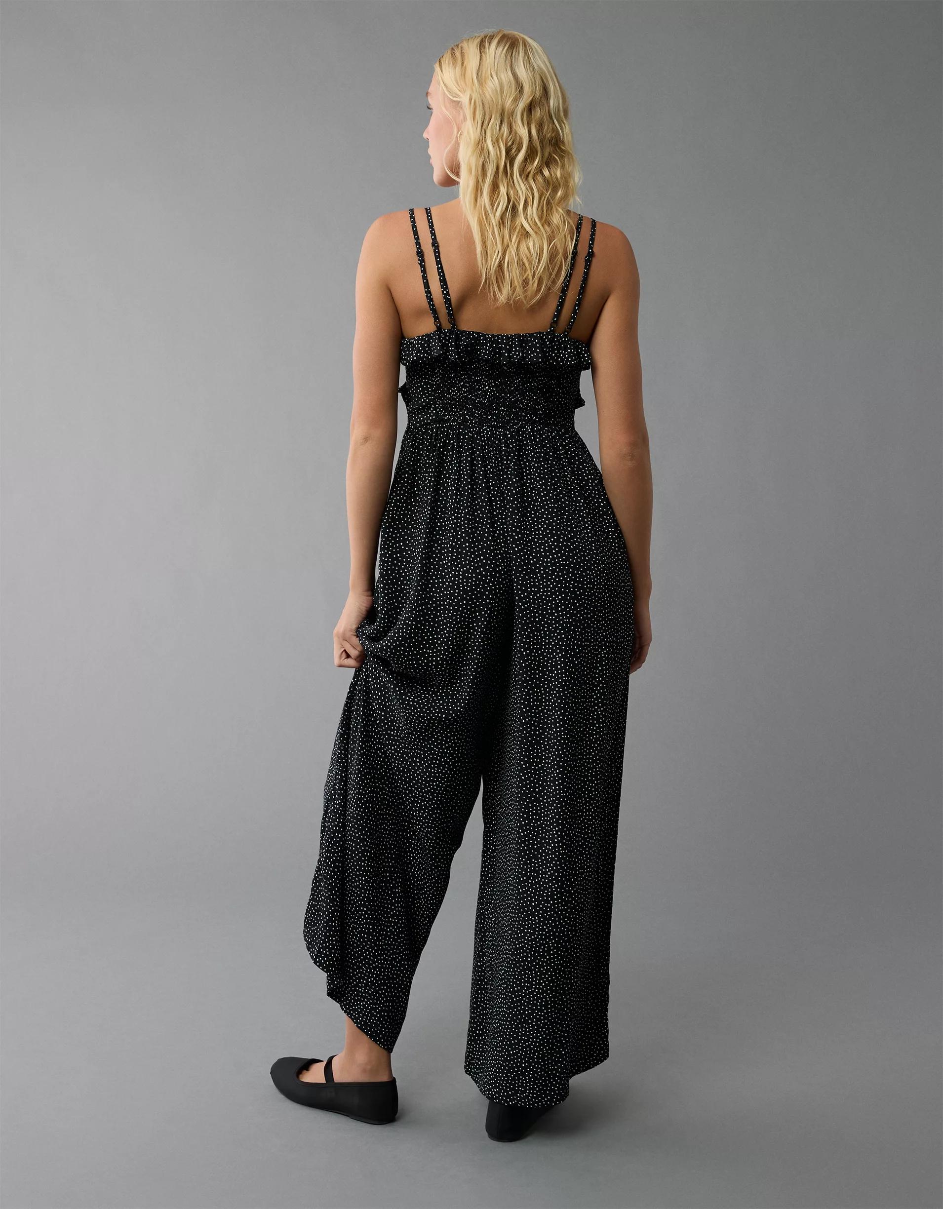 AE Ruffle Wide-Leg Jumpsuit Product Image