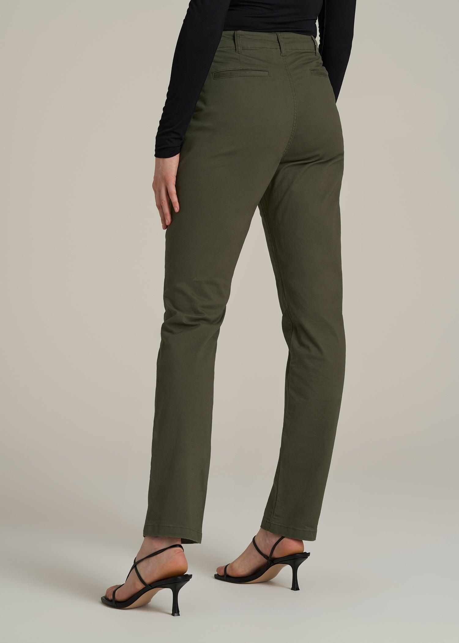 High Rise Tapered Chino Pants for Tall Women in Forest Night Female Product Image