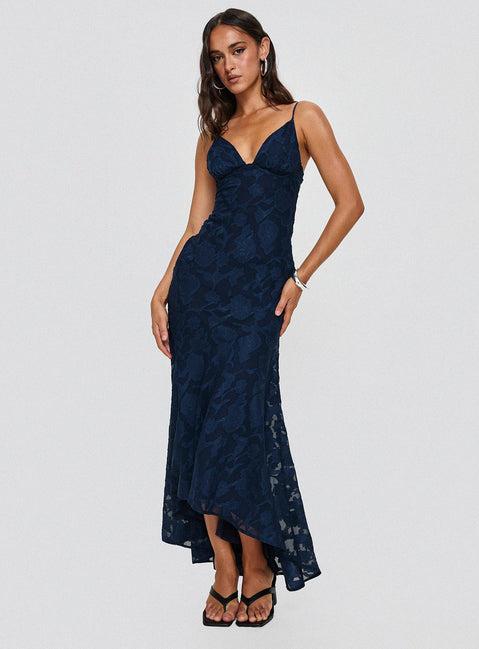 Cyrene Maxi Dress Navy Product Image