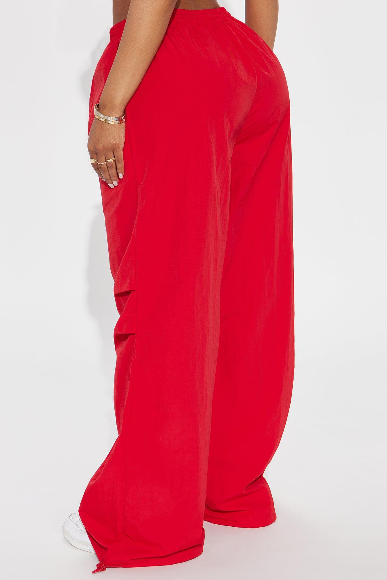 Making Moves Windbreaker Track Pant - Red Female Product Image