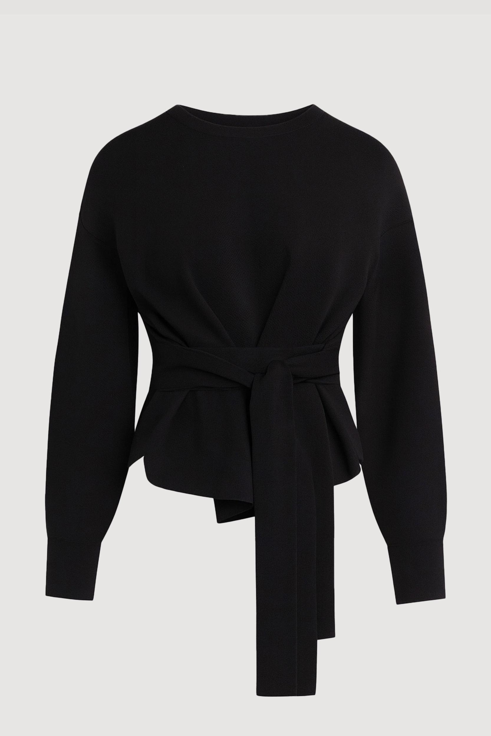 Nara Tie-Front Knit Sweater Product Image