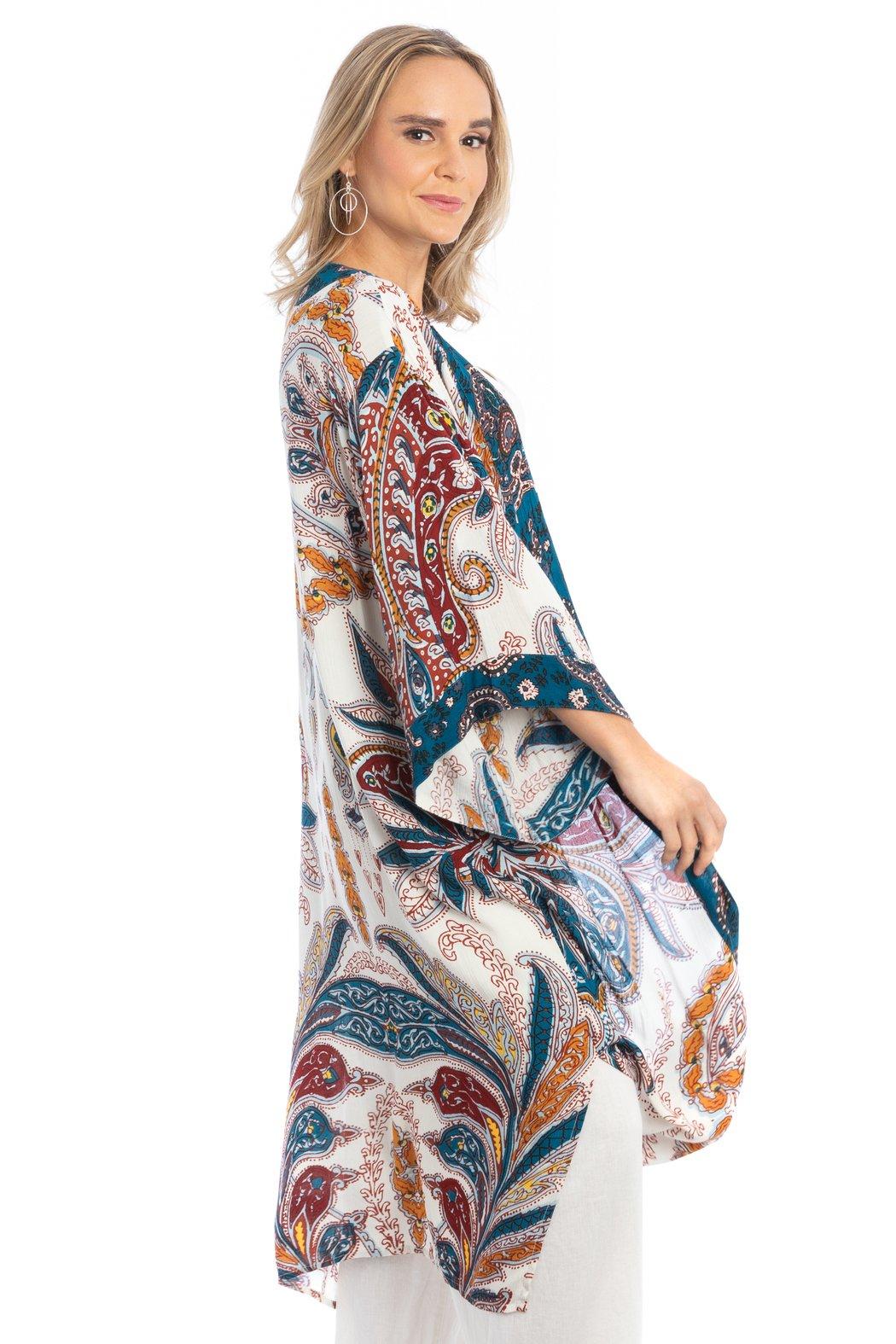 Multicolored Paisley Kimono Duster Long Product Image