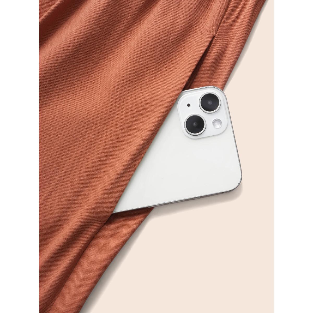 Plus Size U Neck Patchwork Midi Dress Maroon Women Elegant Patchwork U-neck Short sleeve Curvy BloomChic 18-20/2X Product Image