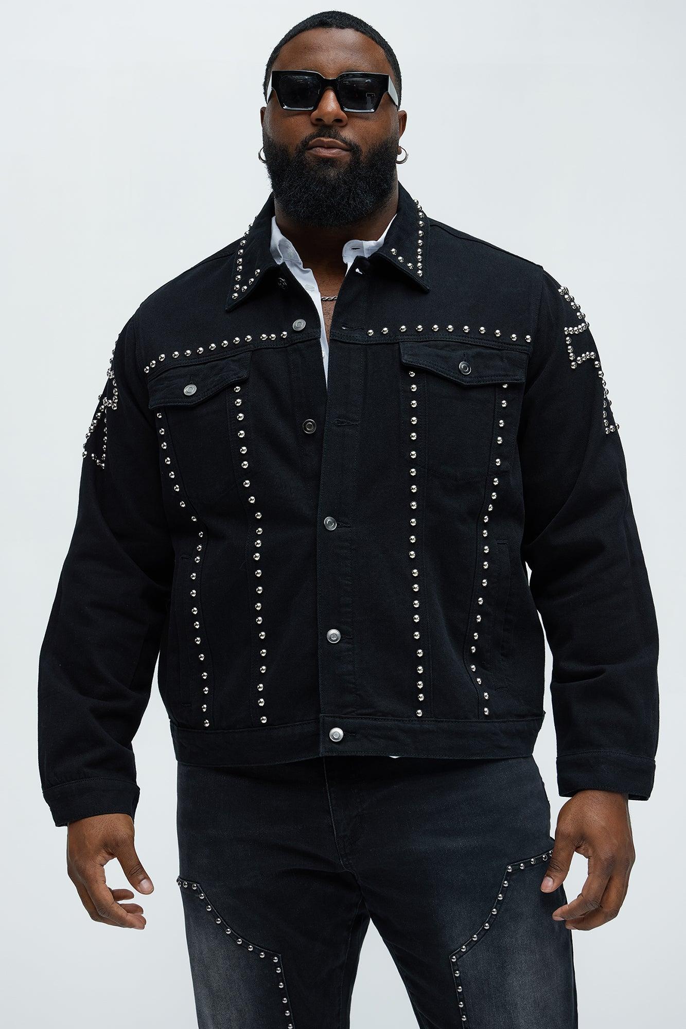 Rider Studded Trucker Jacket - Black Product Image