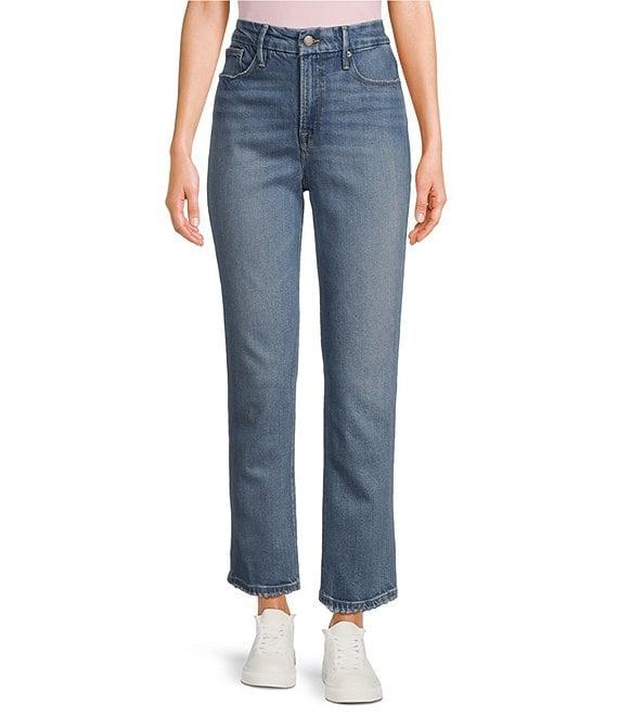 Good American Soft Tech Good Legs Mid Rise Straight Jeans Product Image