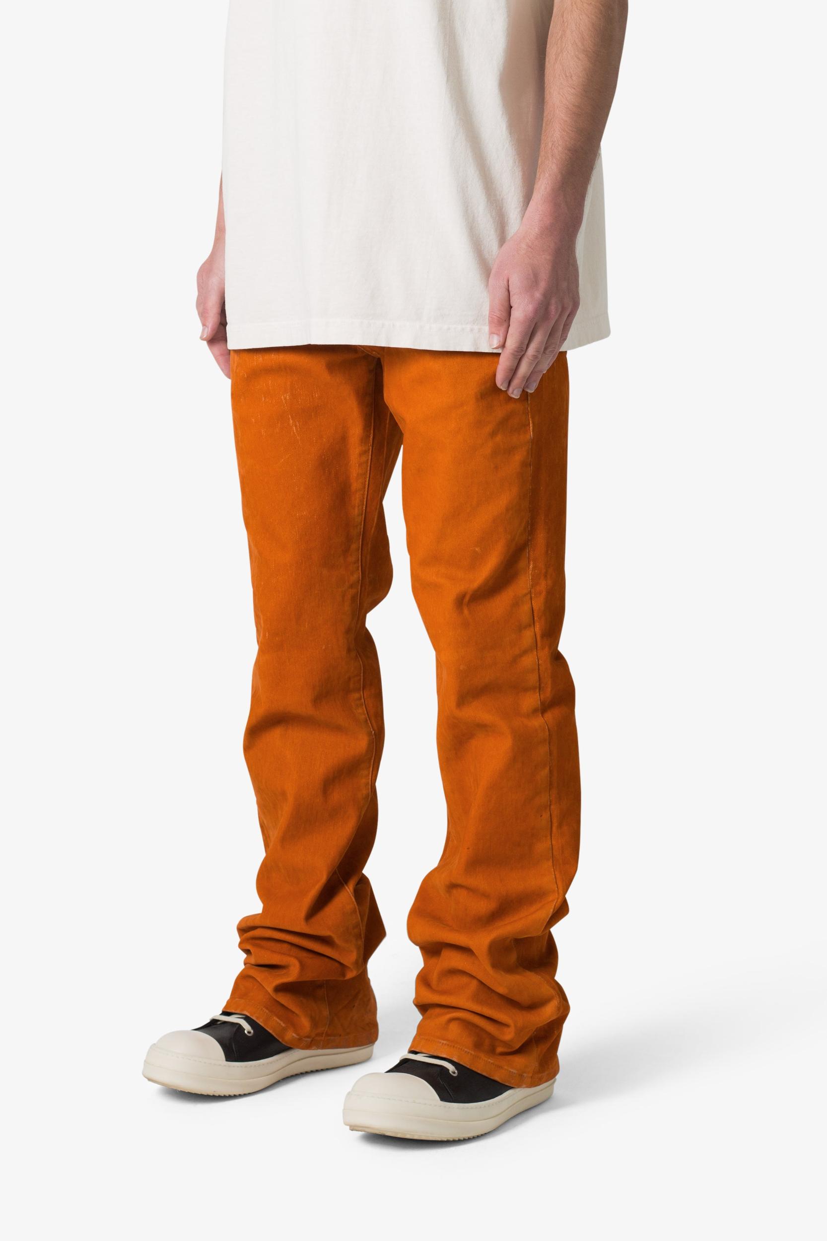 B577 Suede Western Flare Denim - Rust Product Image