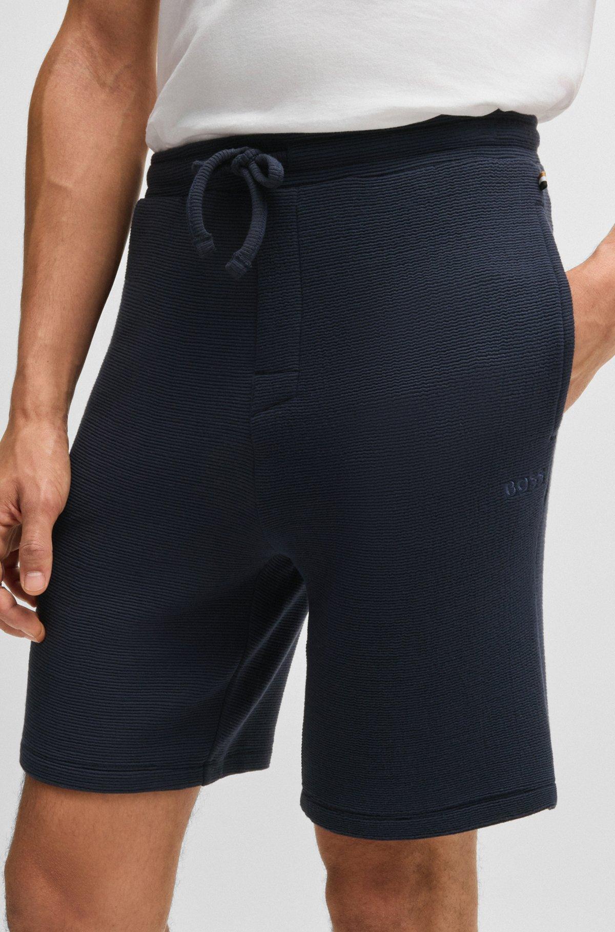 Ottoman-jersey pajama shorts with embroidered logo Product Image