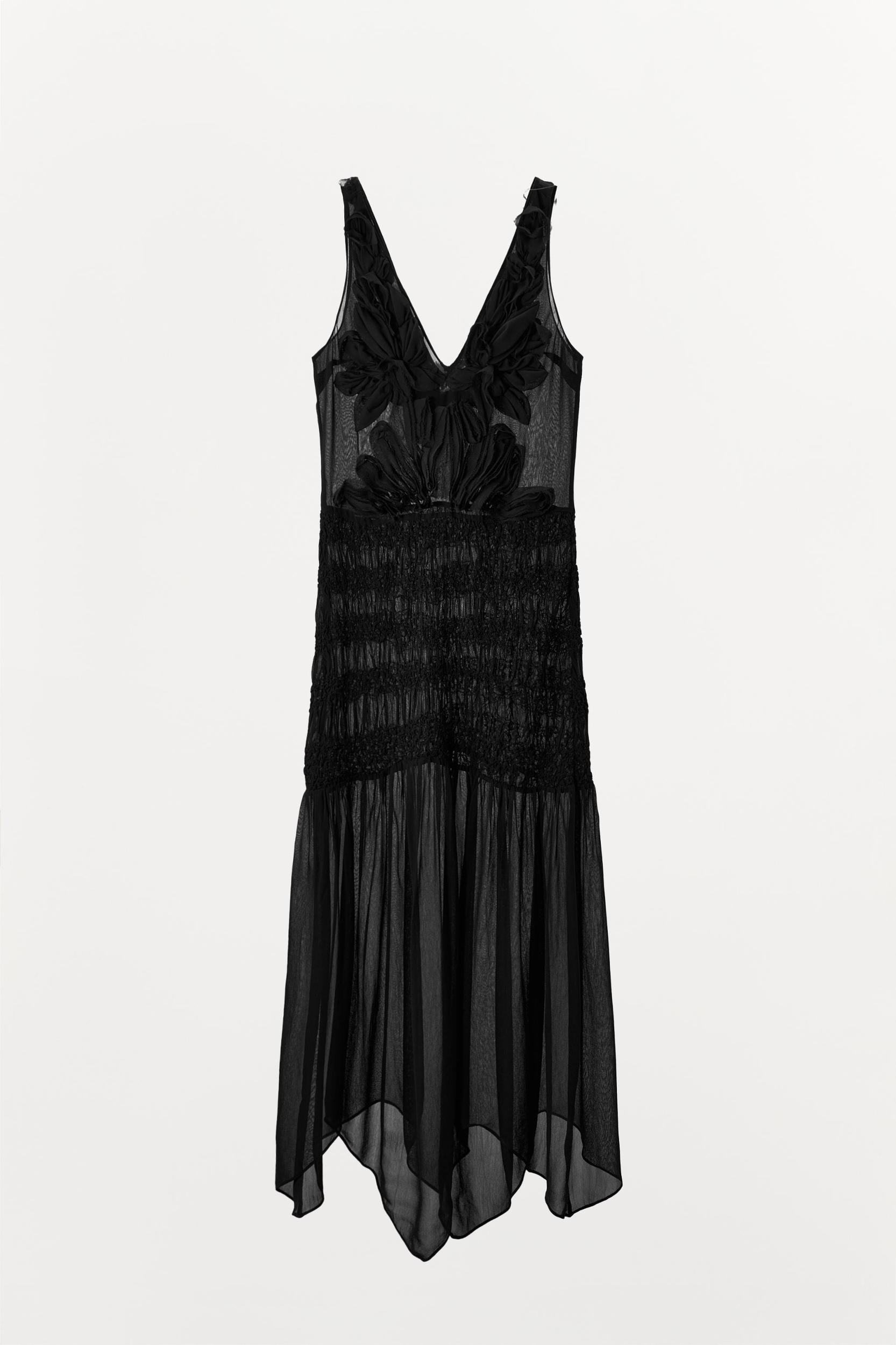 TEXTURED SEMI-SHEER DRESS Product Image