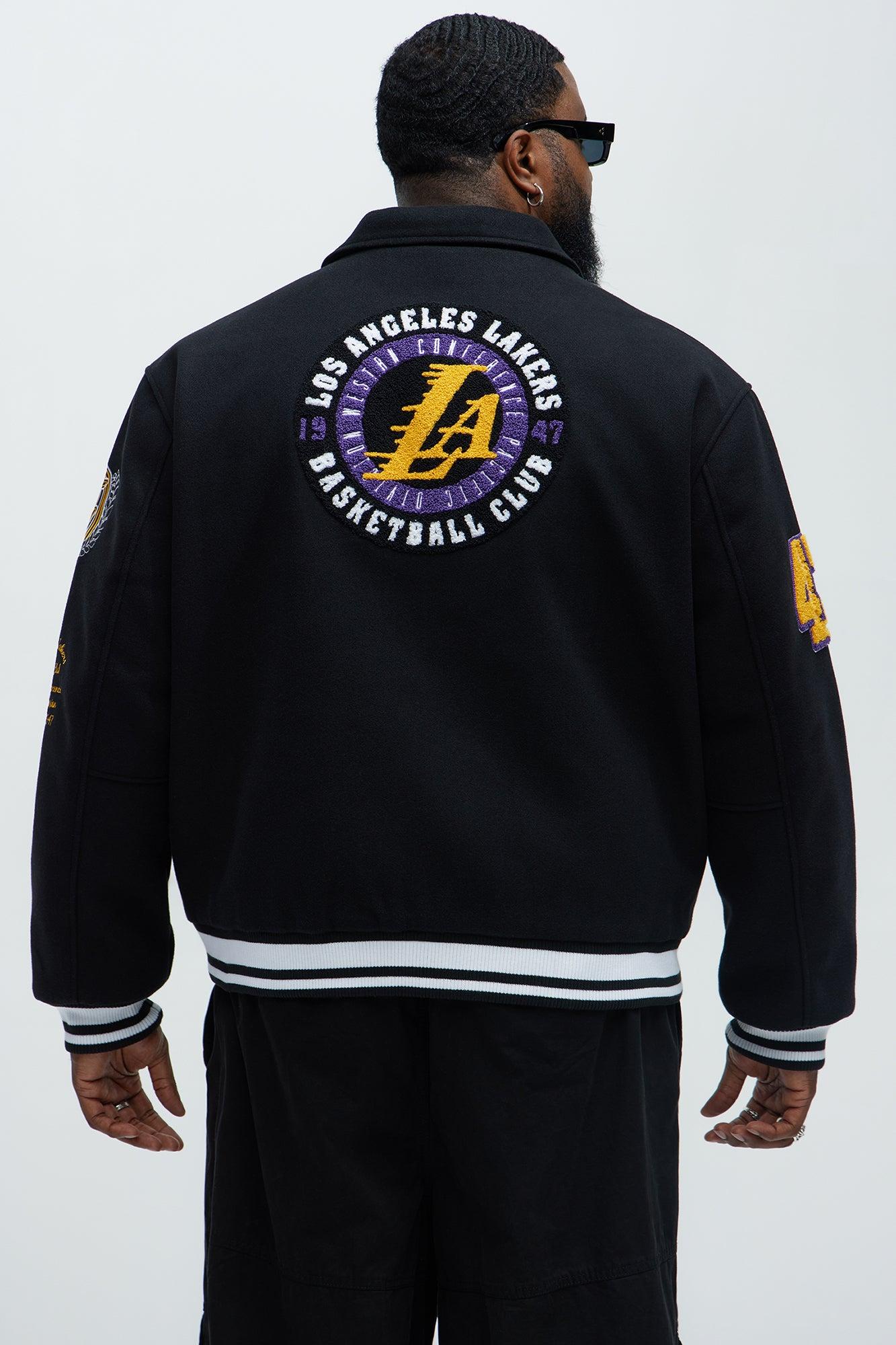 Lakers Ring Leader Varsity Jacket - Black/Yellow Male Product Image