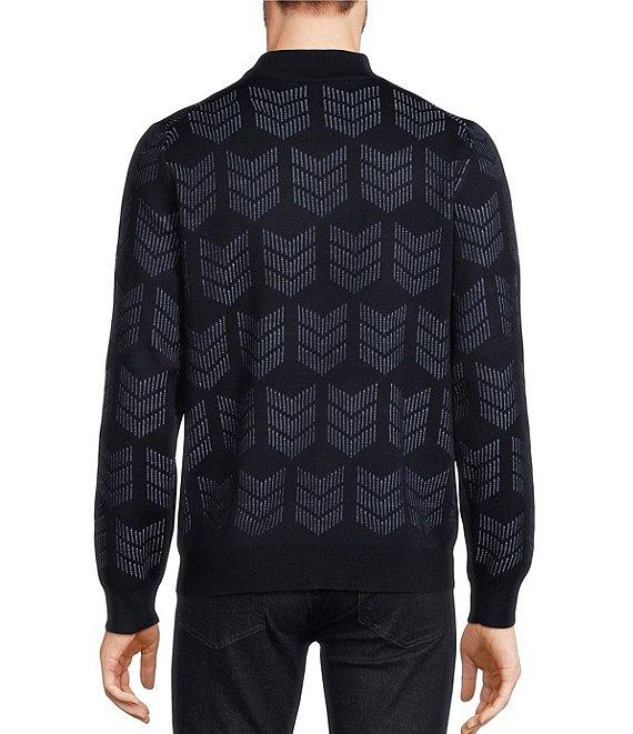 Murano Jacquard Performance Textured Long Sleeve Mock Neck Sweater Product Image