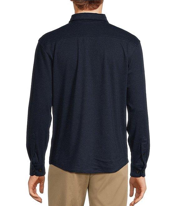 Roundtree & Yorke Long Sleeve Button Down Collar Solid Knit Button Front Shirt Product Image