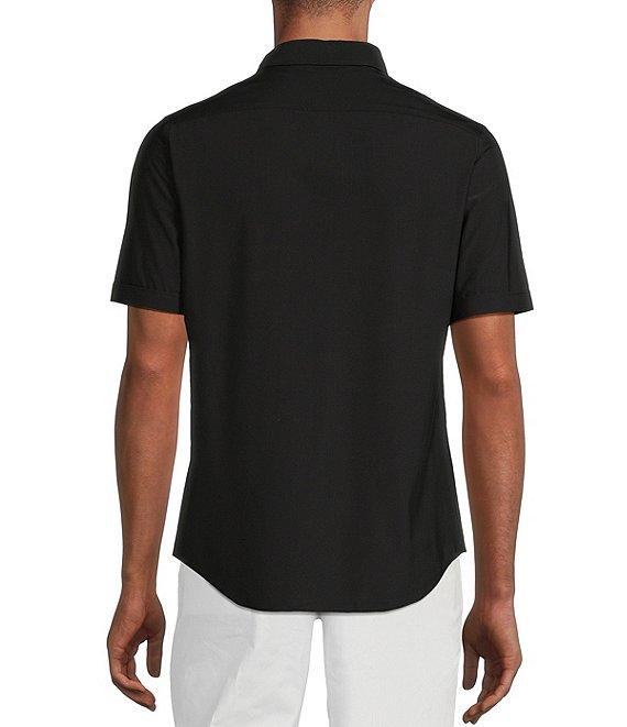 Murano Slim Fit Solid Heather Short Sleeve Woven Shirt Product Image