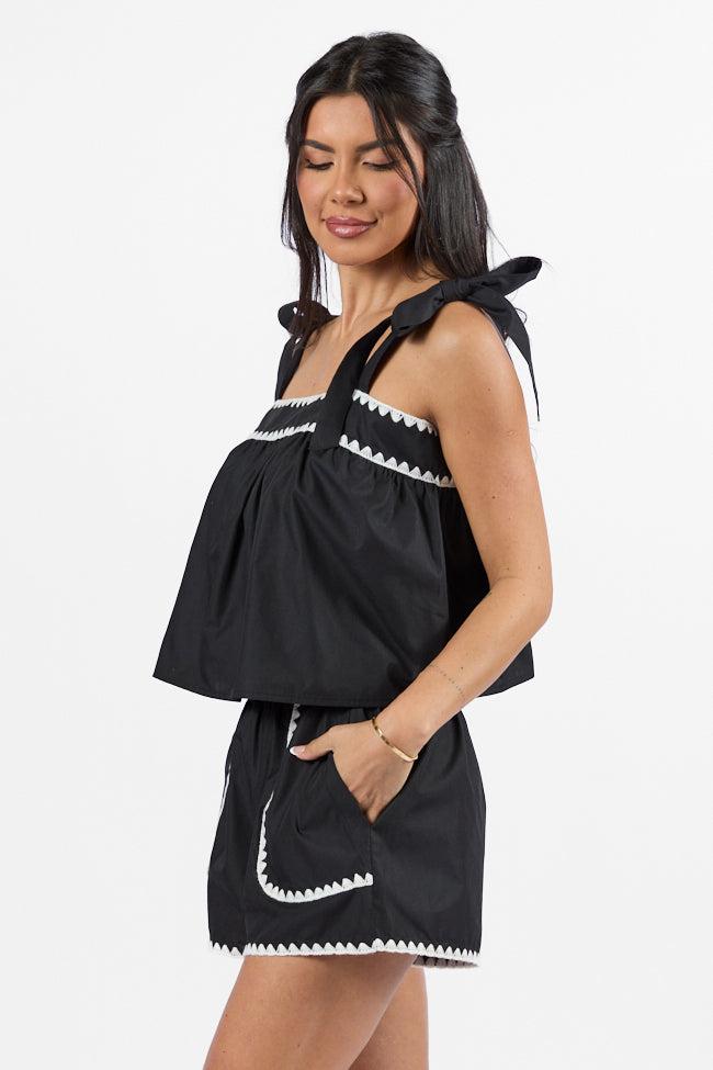 Island Groove Black Stitched Trim Two Piece Set Product Image