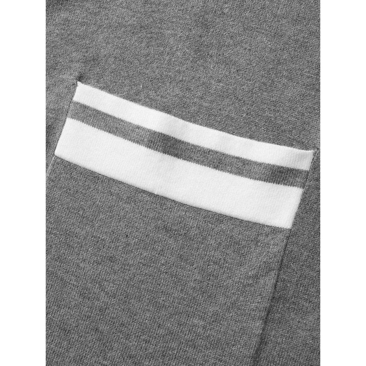 Plus Size Supersoft Essentials Contrast Slit Hem Cardigan DarkGray Women Leisure Loose Long Sleeve Casual Cardigans BloomChic 18-20/2X Product Image