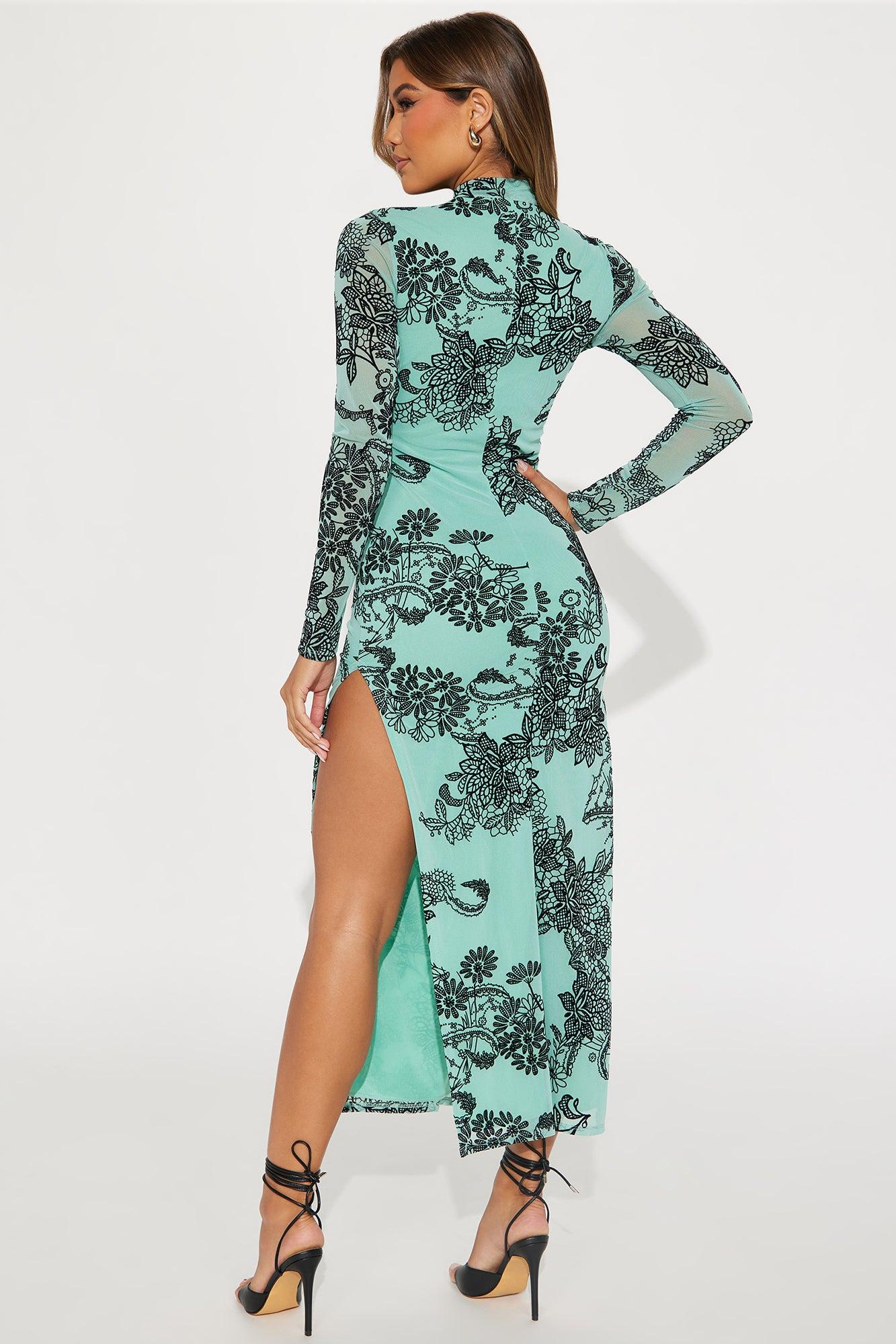 Shianne Mesh Maxi Dress - Mint Product Image