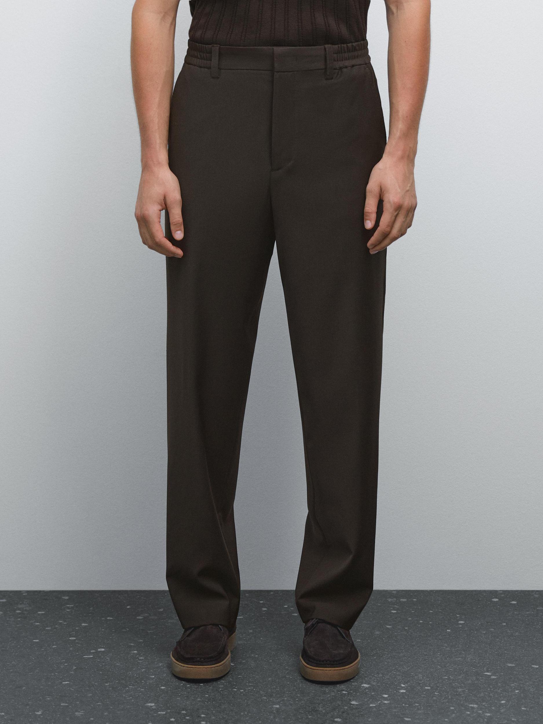 Wool blend jogger fit trousers Product Image