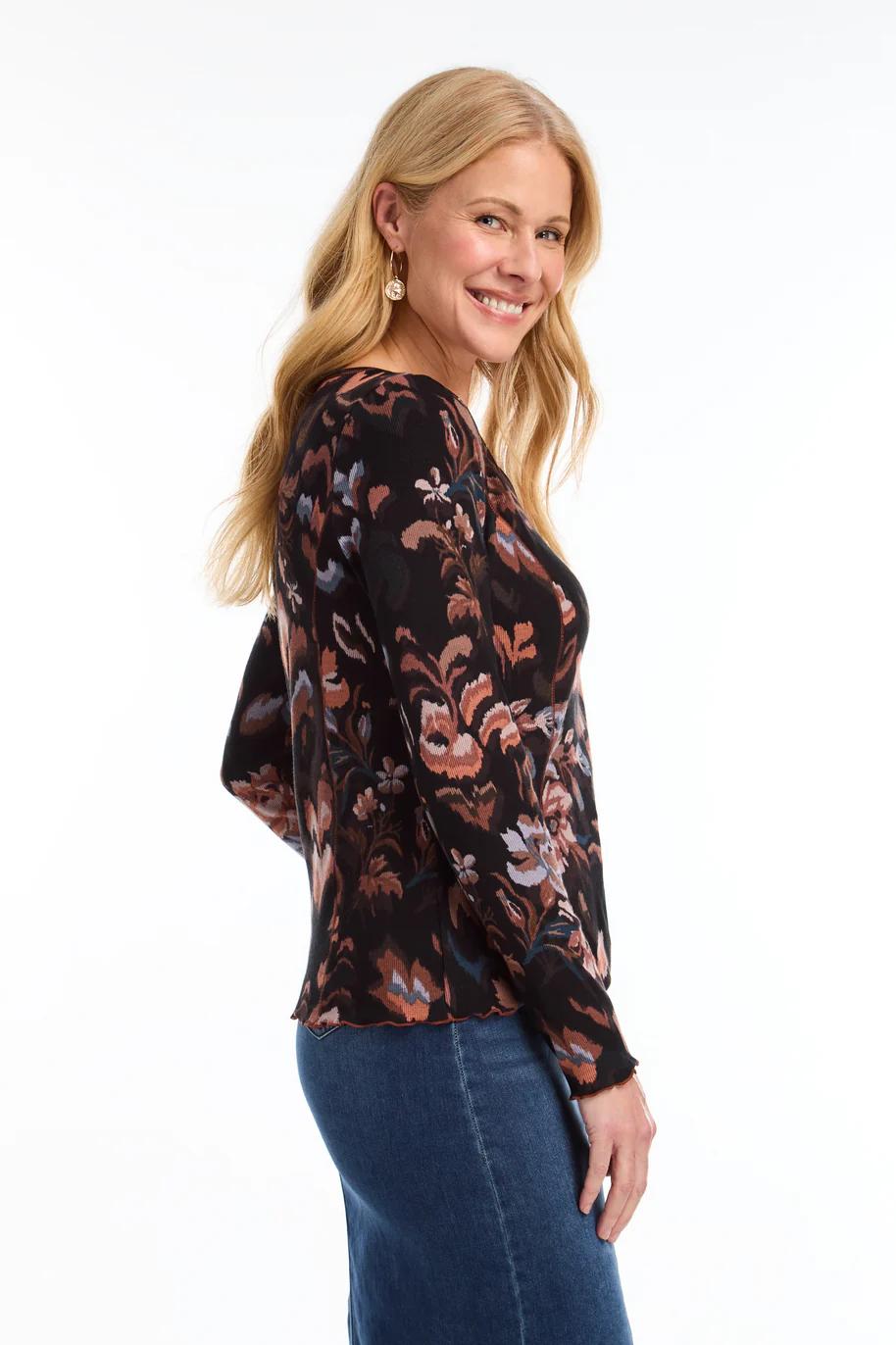 Long-Sleeve V-Neck Top Product Image