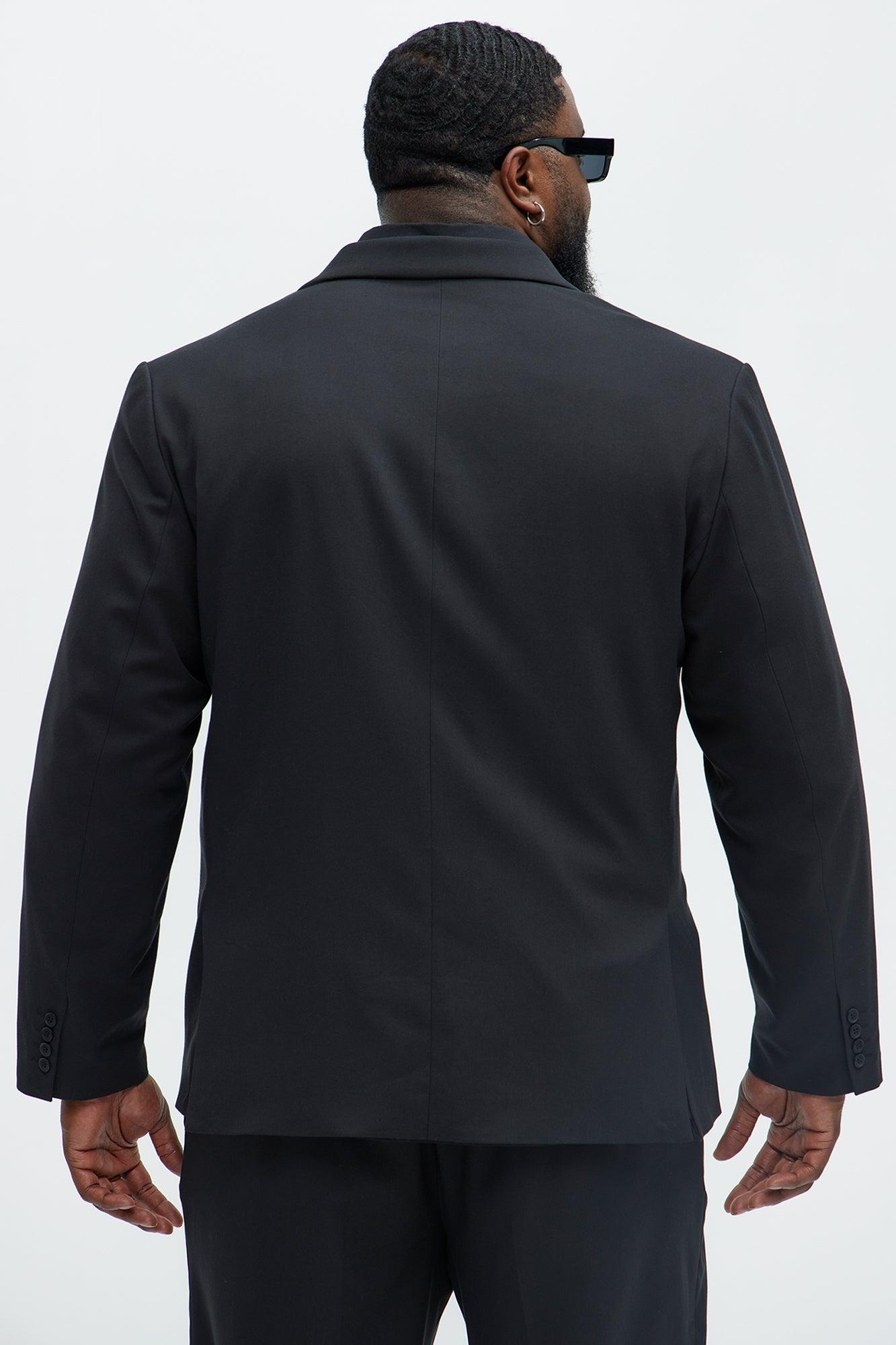 High Peak Lapel Suit Blazer - Black Product Image