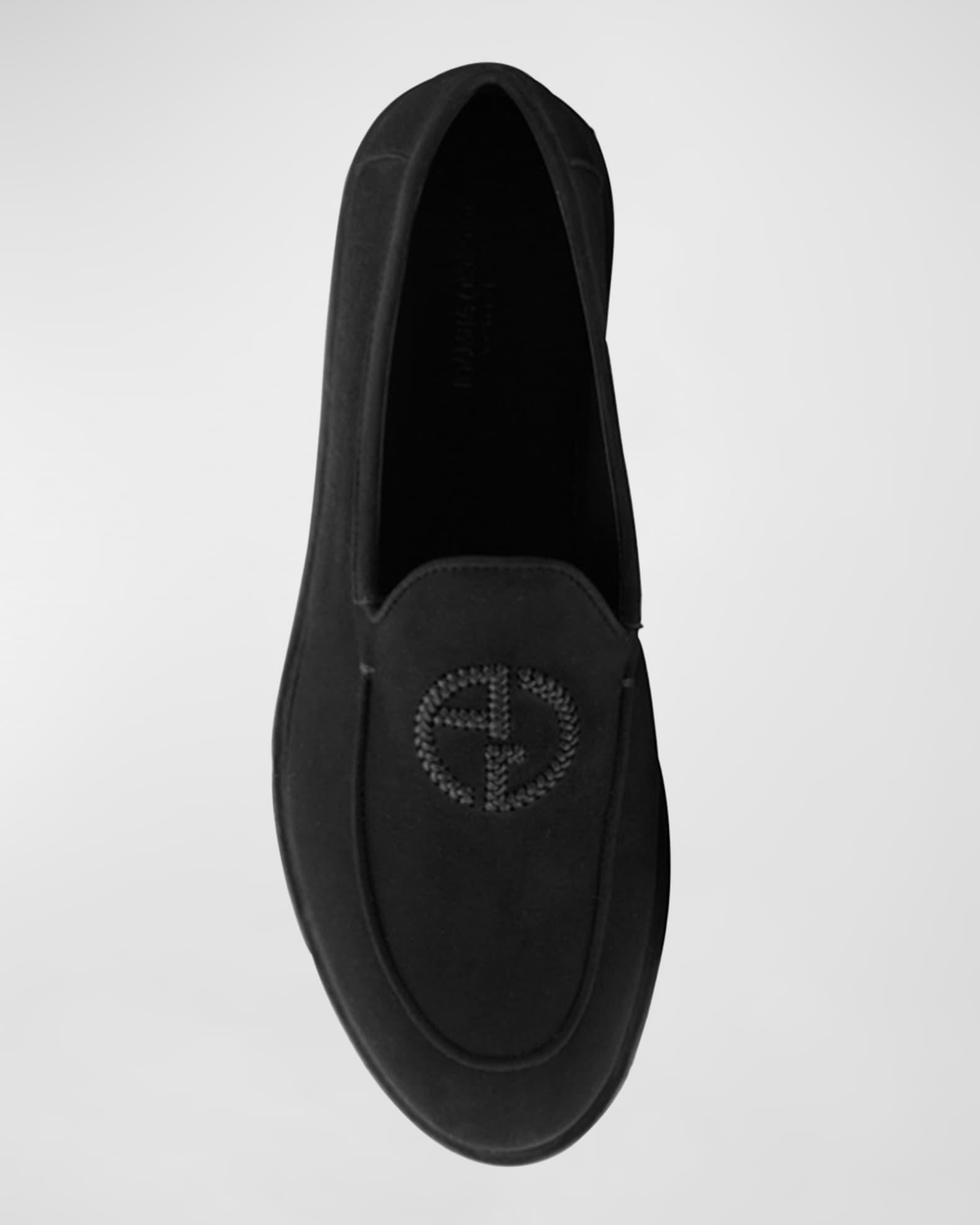 Men's Suede Logo Slip-On Loafers Product Image